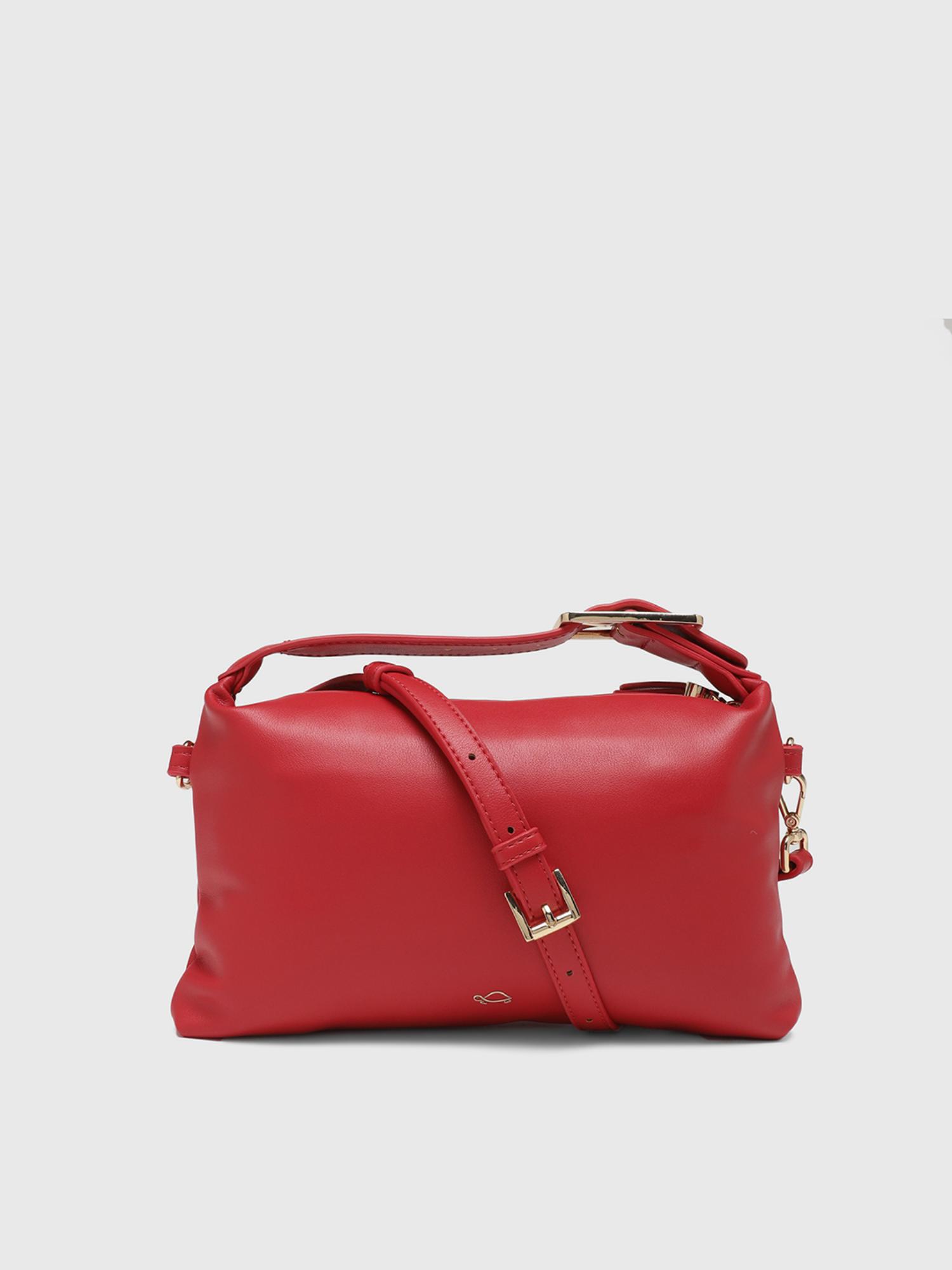 Dafne Women Shoulder Sling Bag With Detachable Strap - Red (S)