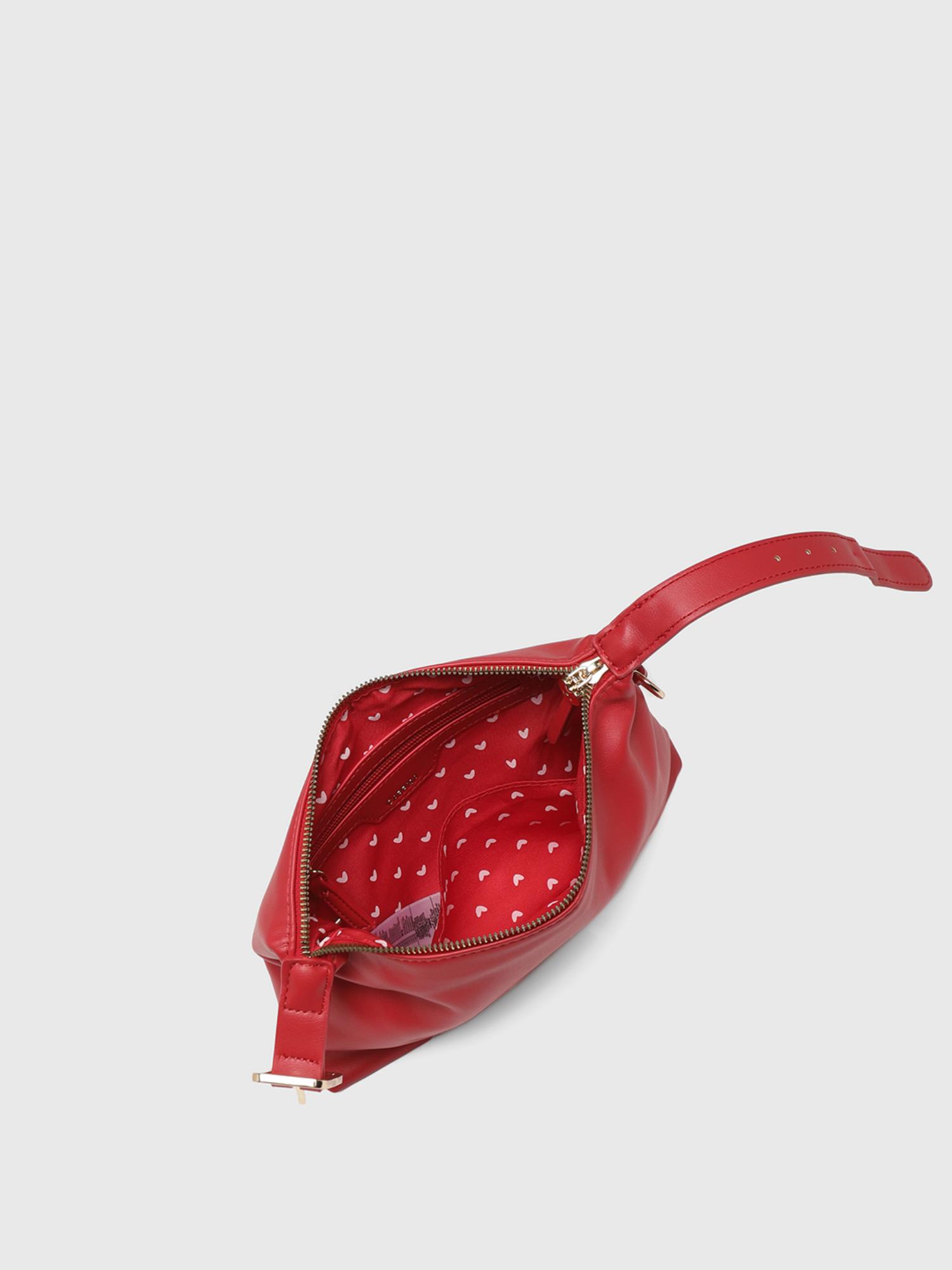 Dafne Women Shoulder Sling Bag With Detachable Strap - Red (S)