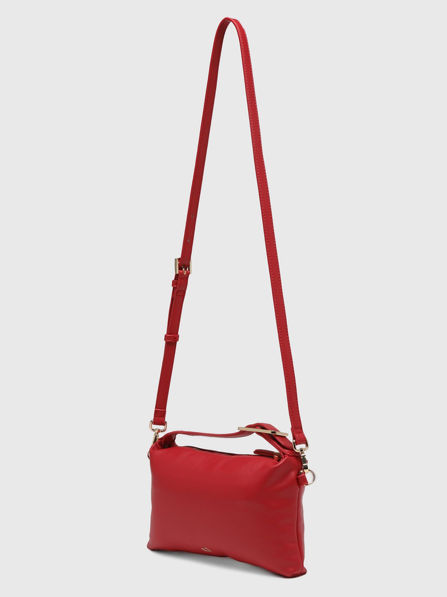 Dafne Women Shoulder Sling Bag With Detachable Strap - Red (S)