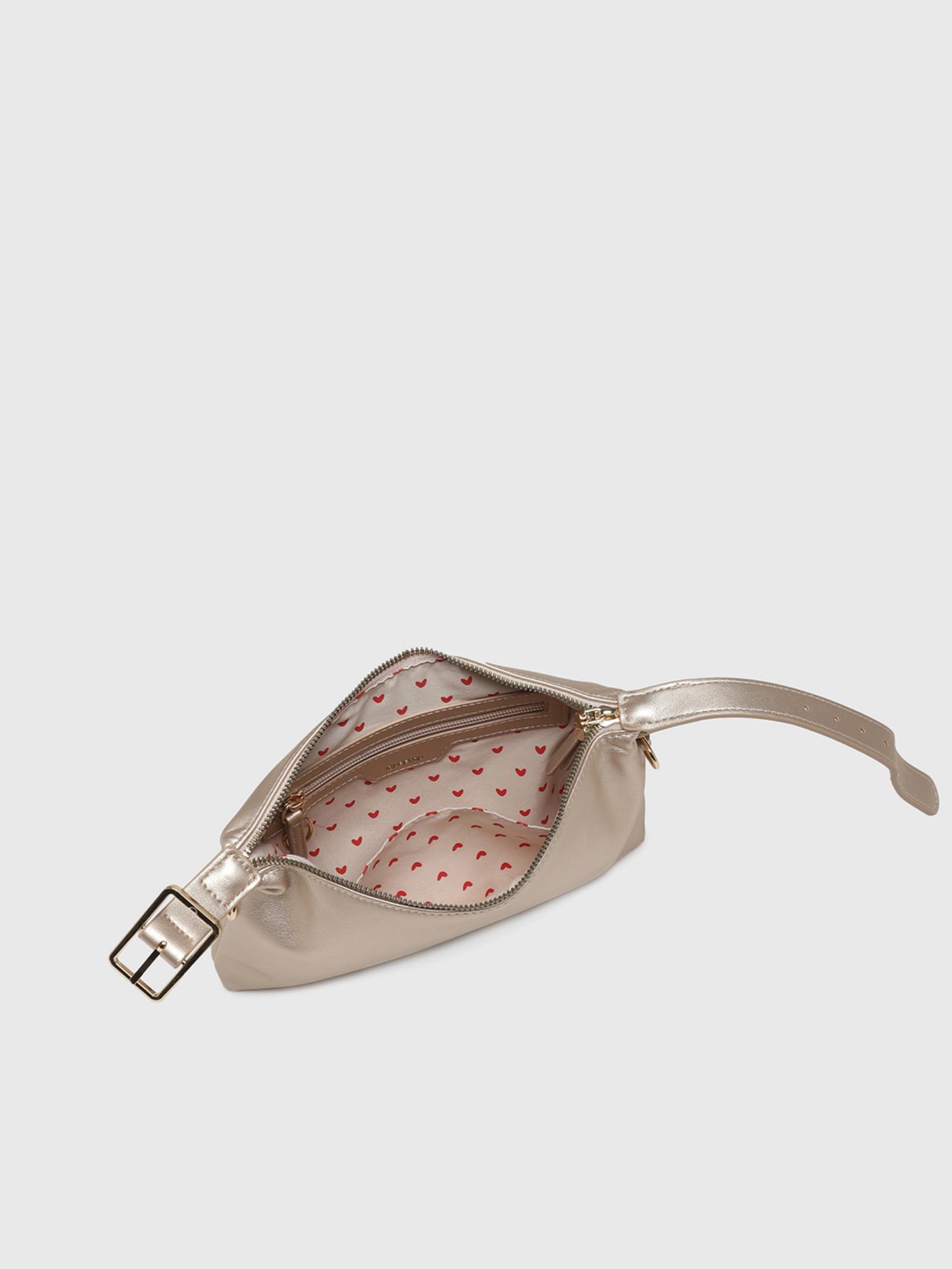 Dafne Women Shoulder Sling Bag With Detachable Strap - Gold (S)