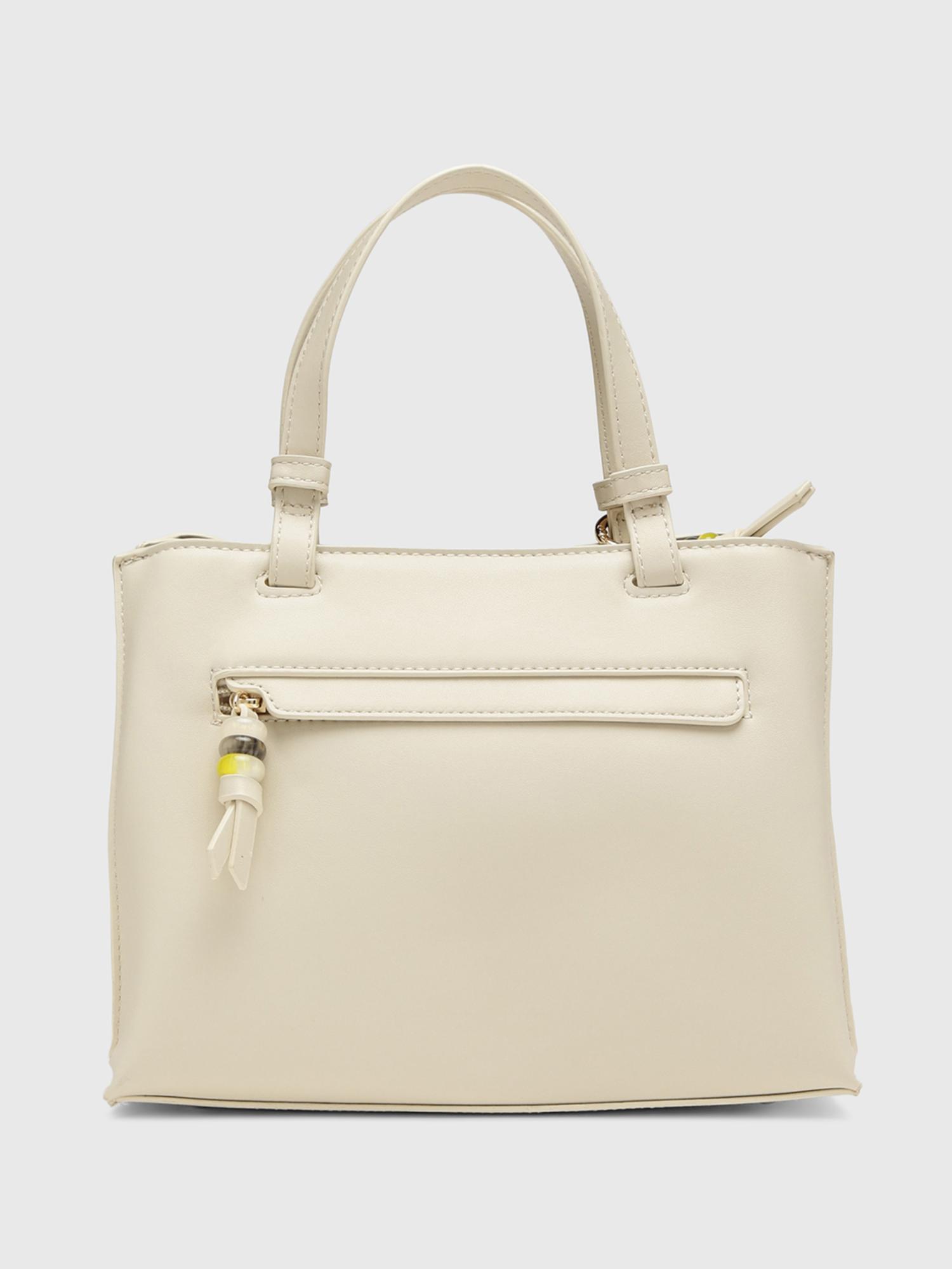 Anturio Women Satchel Bag With Detachable Strap - Off White (M)