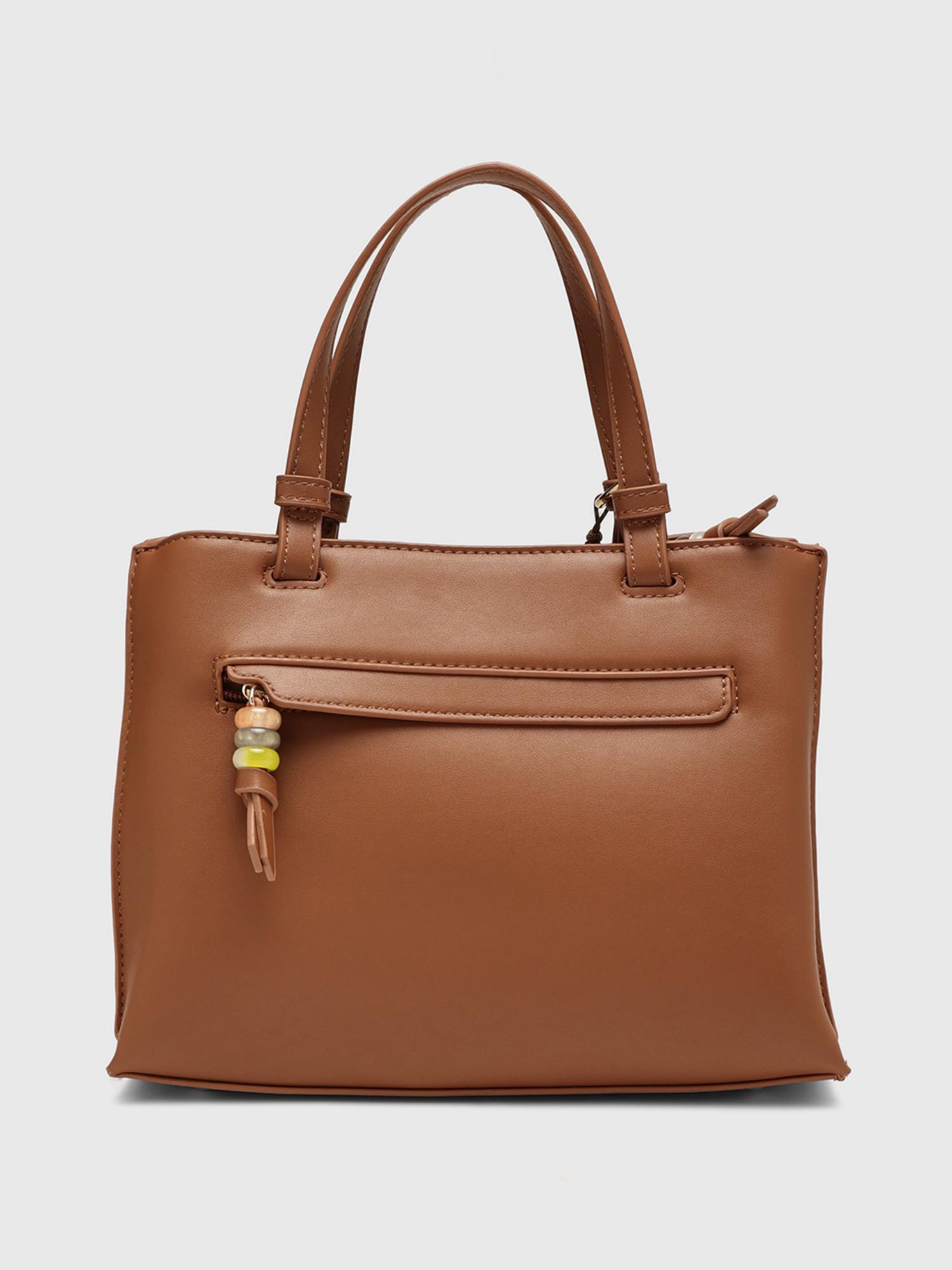 Anturio Women Satchel Bag With Detachable Strap - Brown (M)