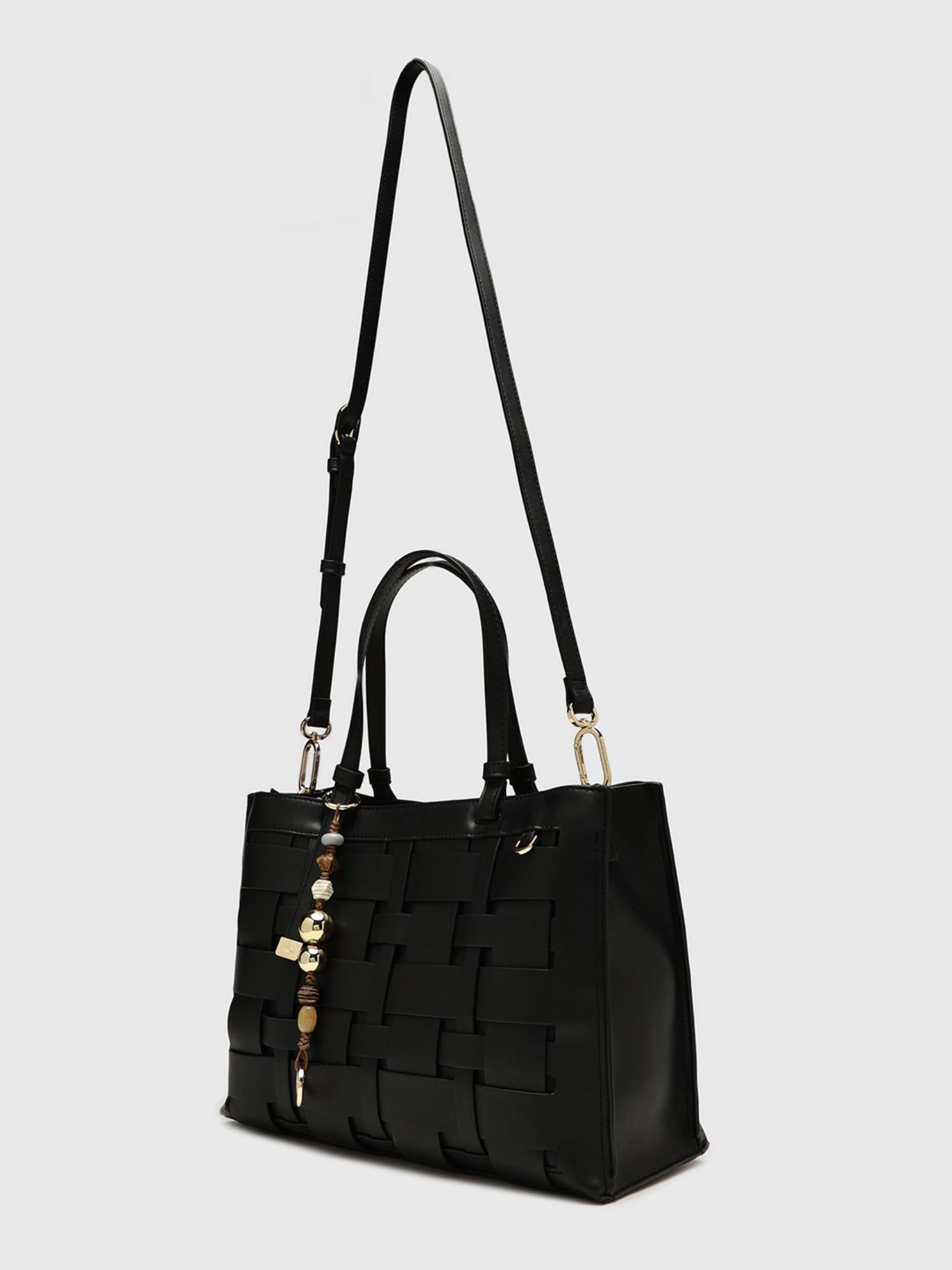 Anturio Women Handbag With Detachable Strap - Black (M)