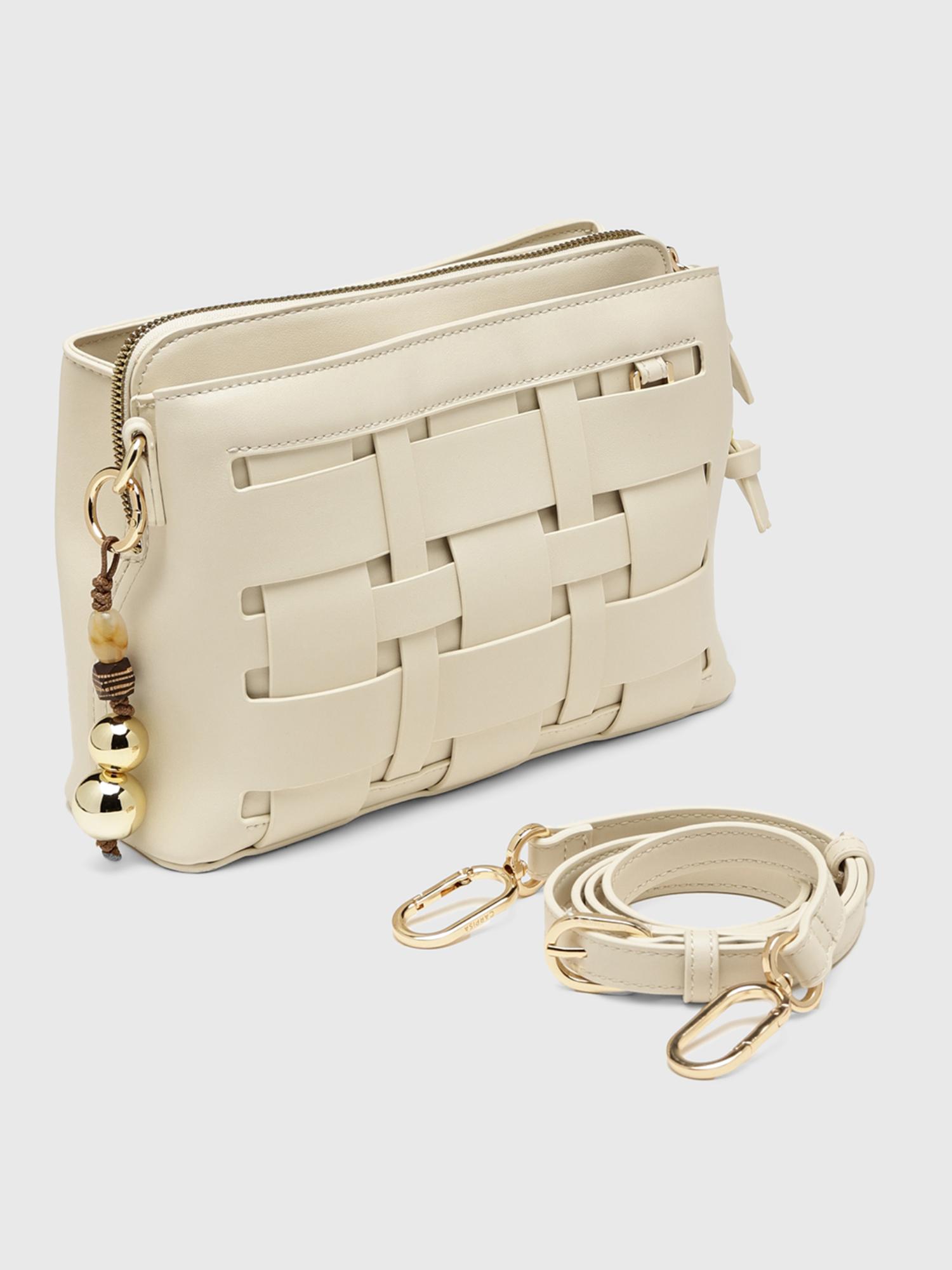 Anturio Women Crossbody Sling Bag With Detachable Strap - Off White (S)