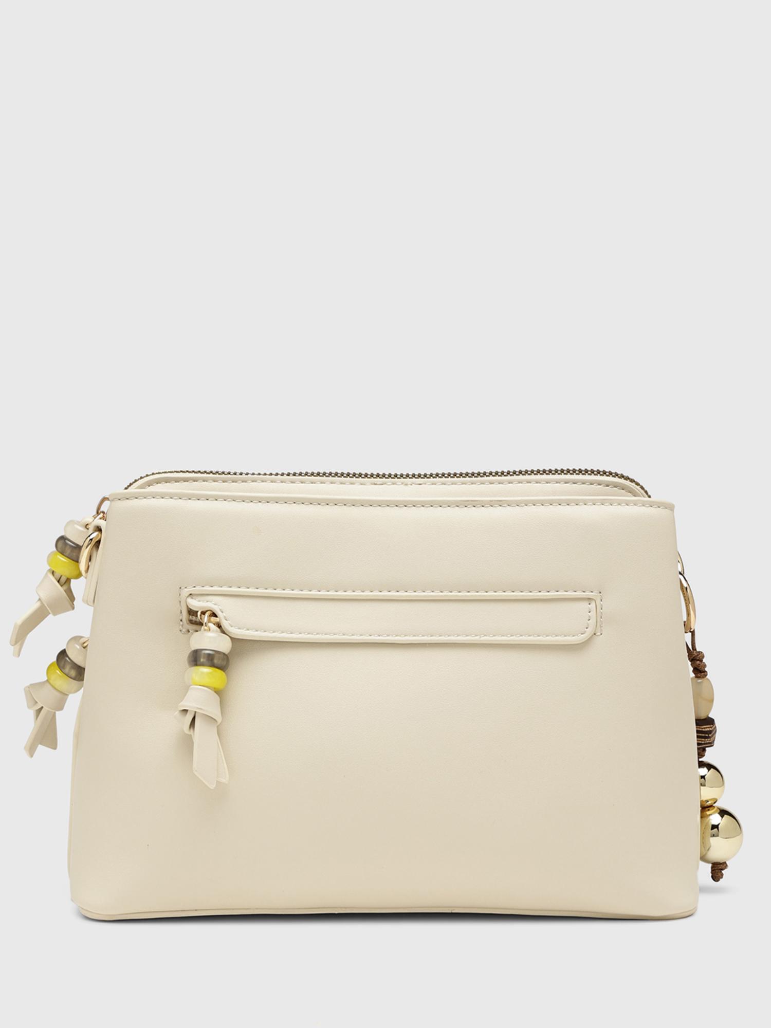 Anturio Women Crossbody Sling Bag With Detachable Strap - Off White (S)