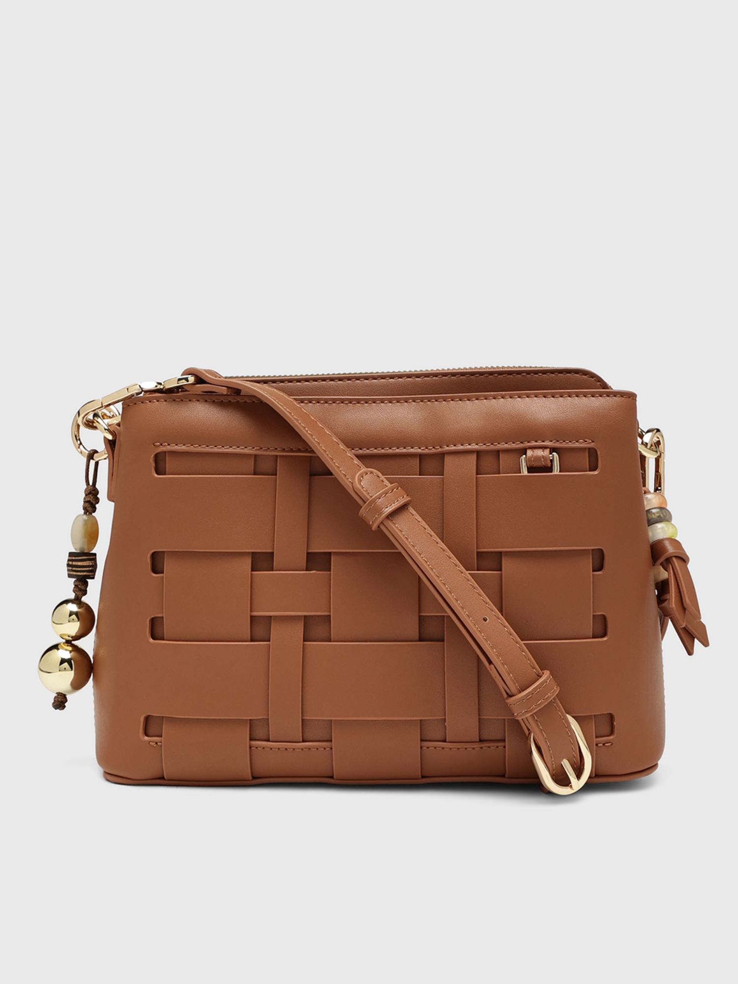 Anturio Women Crossbody Sling Bag With Detachable Strap - Brown (S)