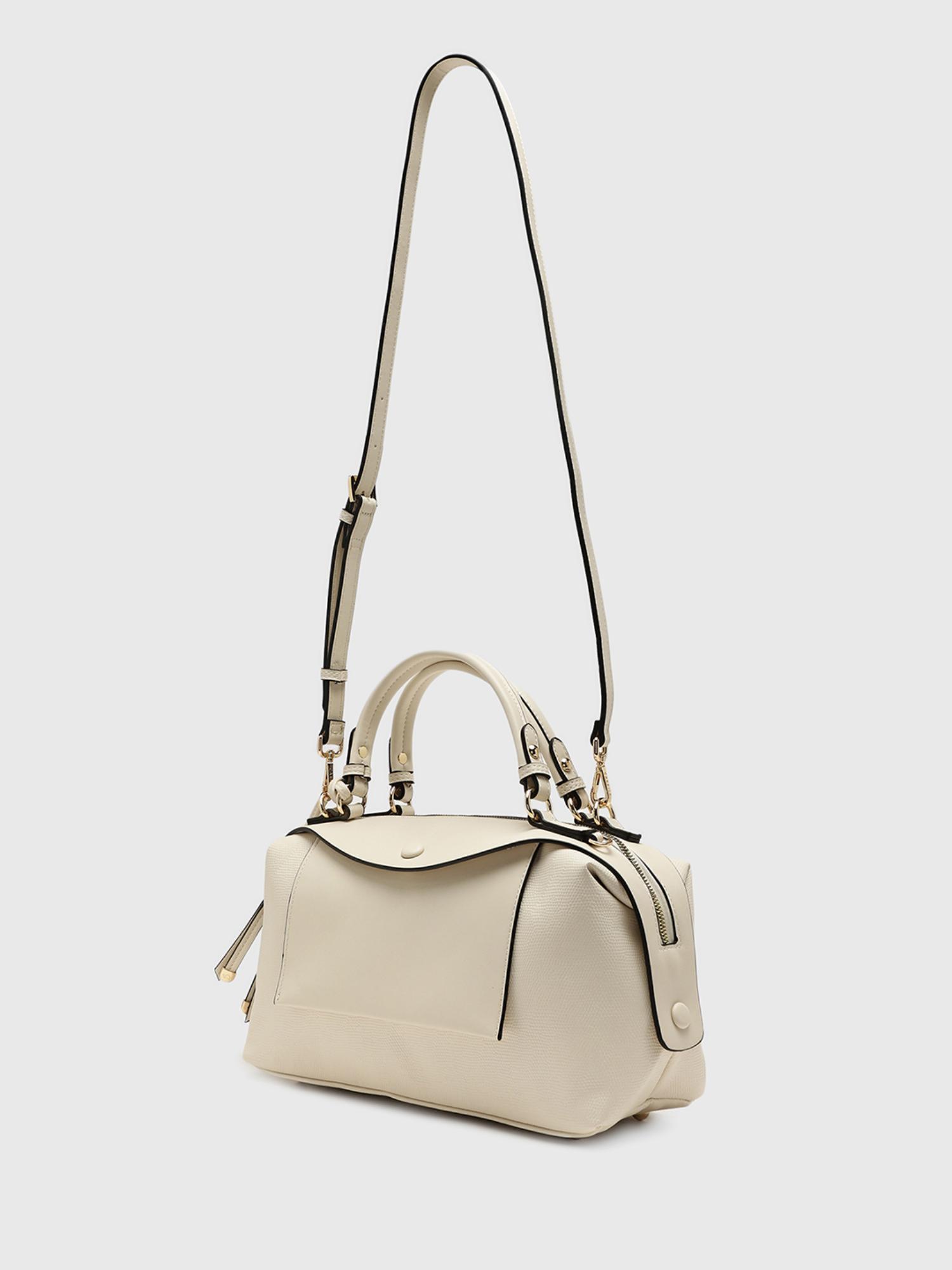 Giada V2 Women Handbag With Detachable Strap - Off White (L)