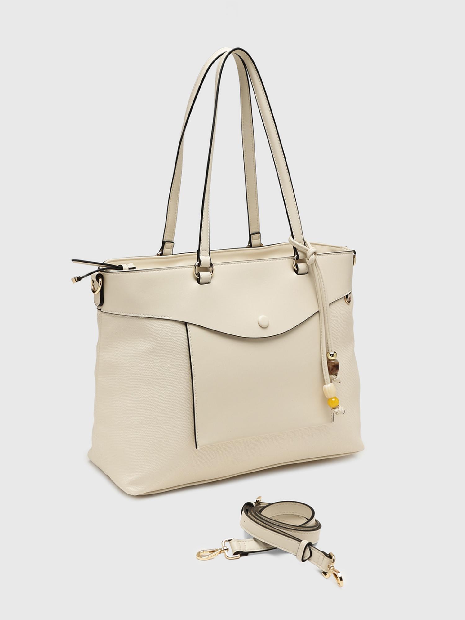 Giada V2 Women Tote Bag With Detachable Strap - Off White (L)