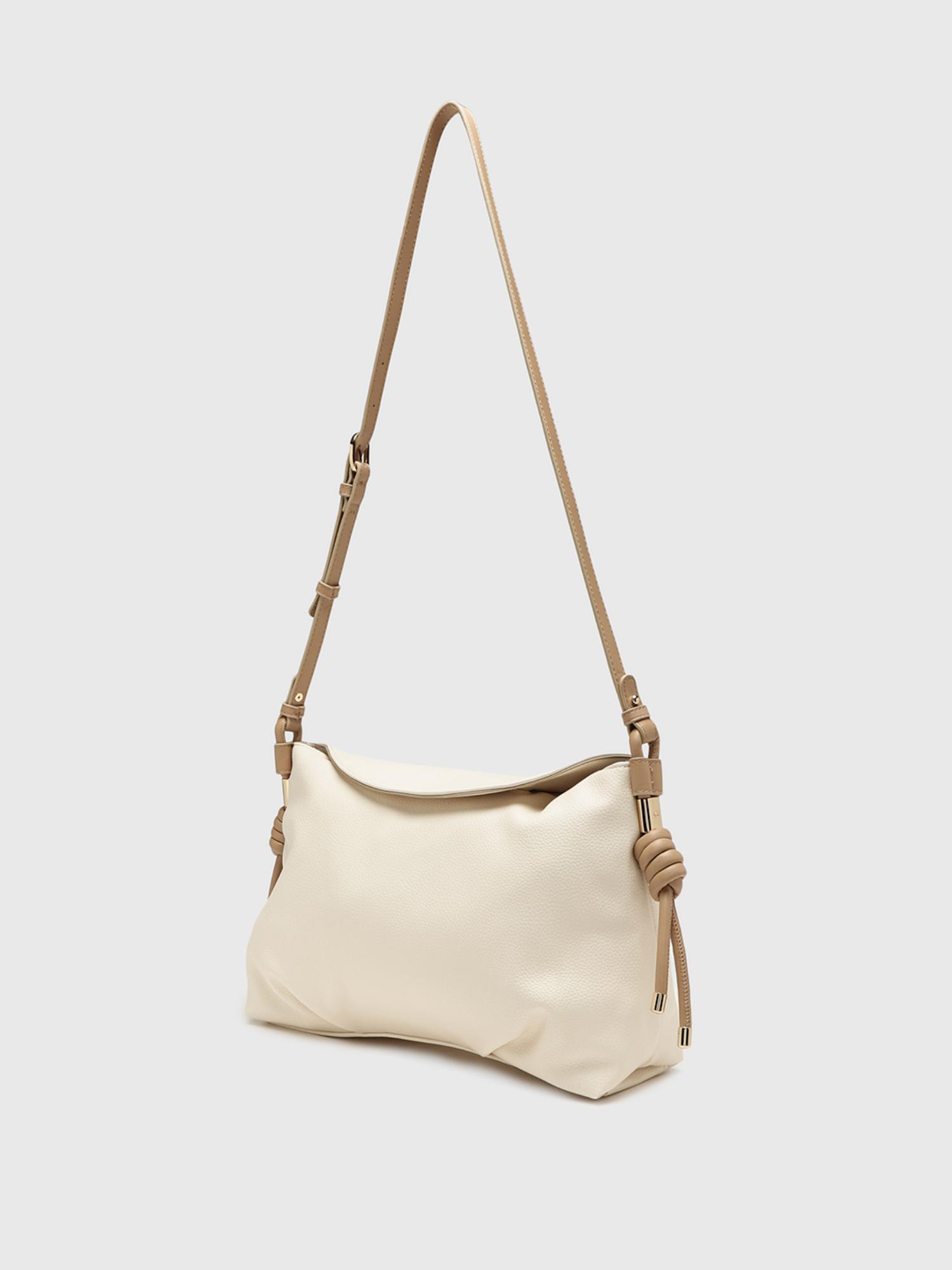 Arnica Women Sack Handbag With Detachable Strap - Off White (M)
