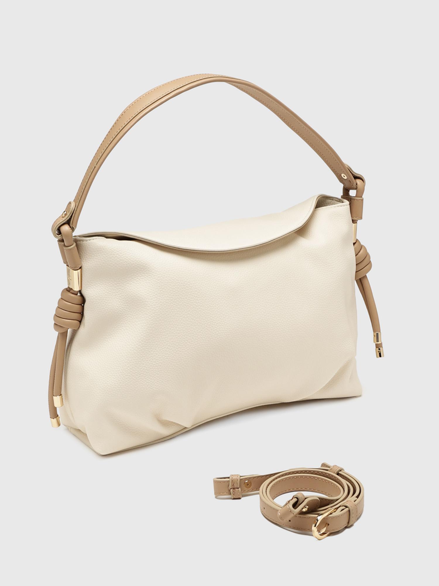 Arnica Women Sack Handbag With Detachable Strap - Off White (M)