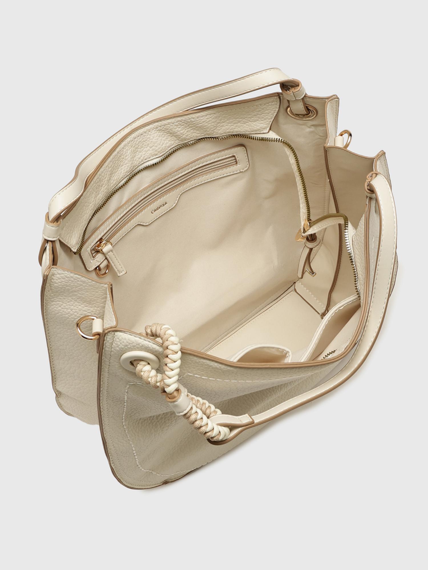 Ginestra Women Handbag With Detachable Strap - Off White (L)