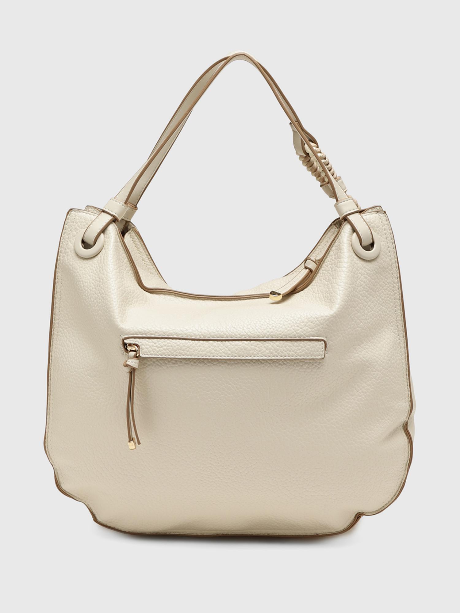 Ginestra Women Handbag With Detachable Strap - Off White (L)