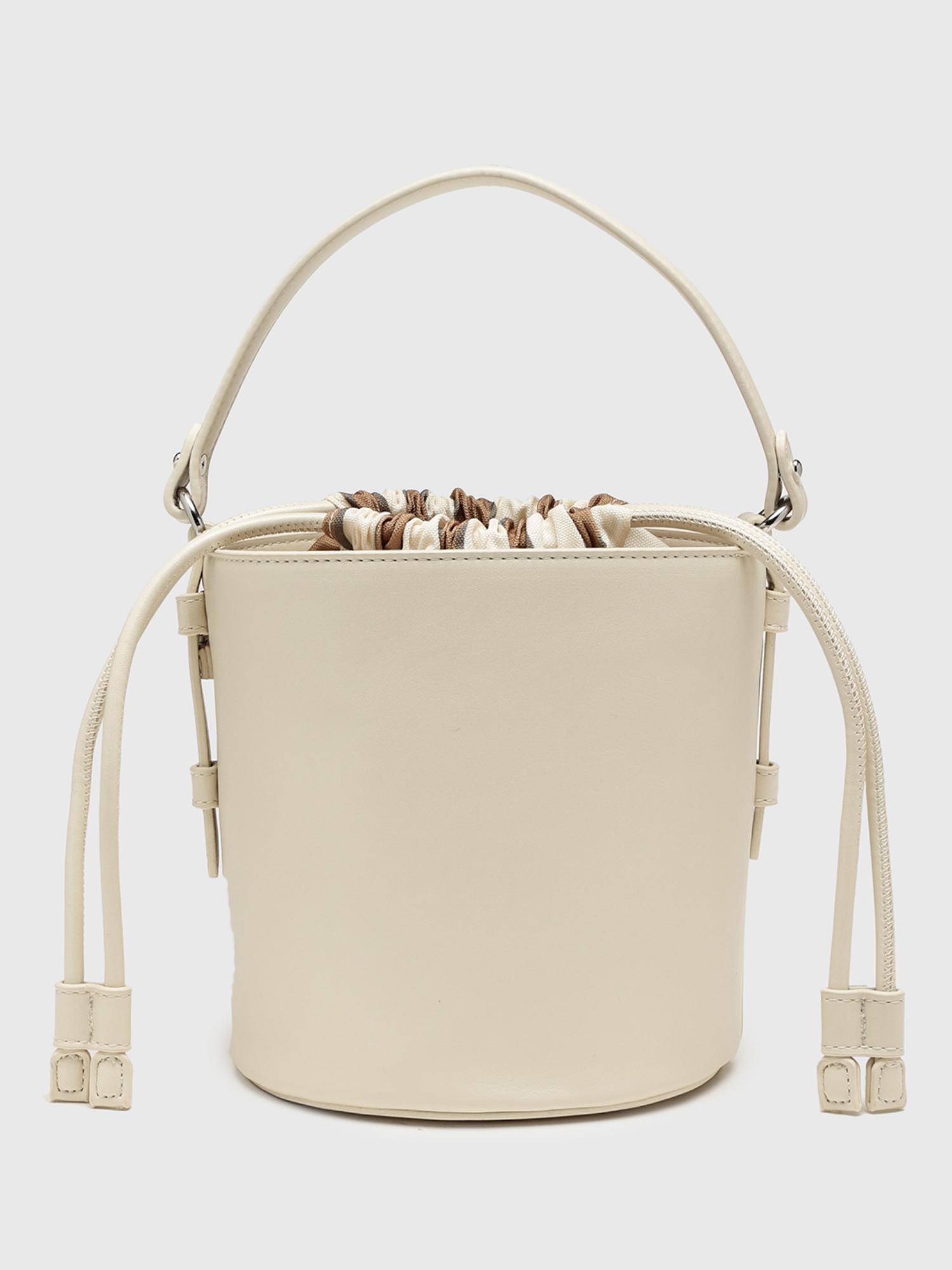 Mathilde Women Bucket Bag With Detachable Strap - Off White (S)