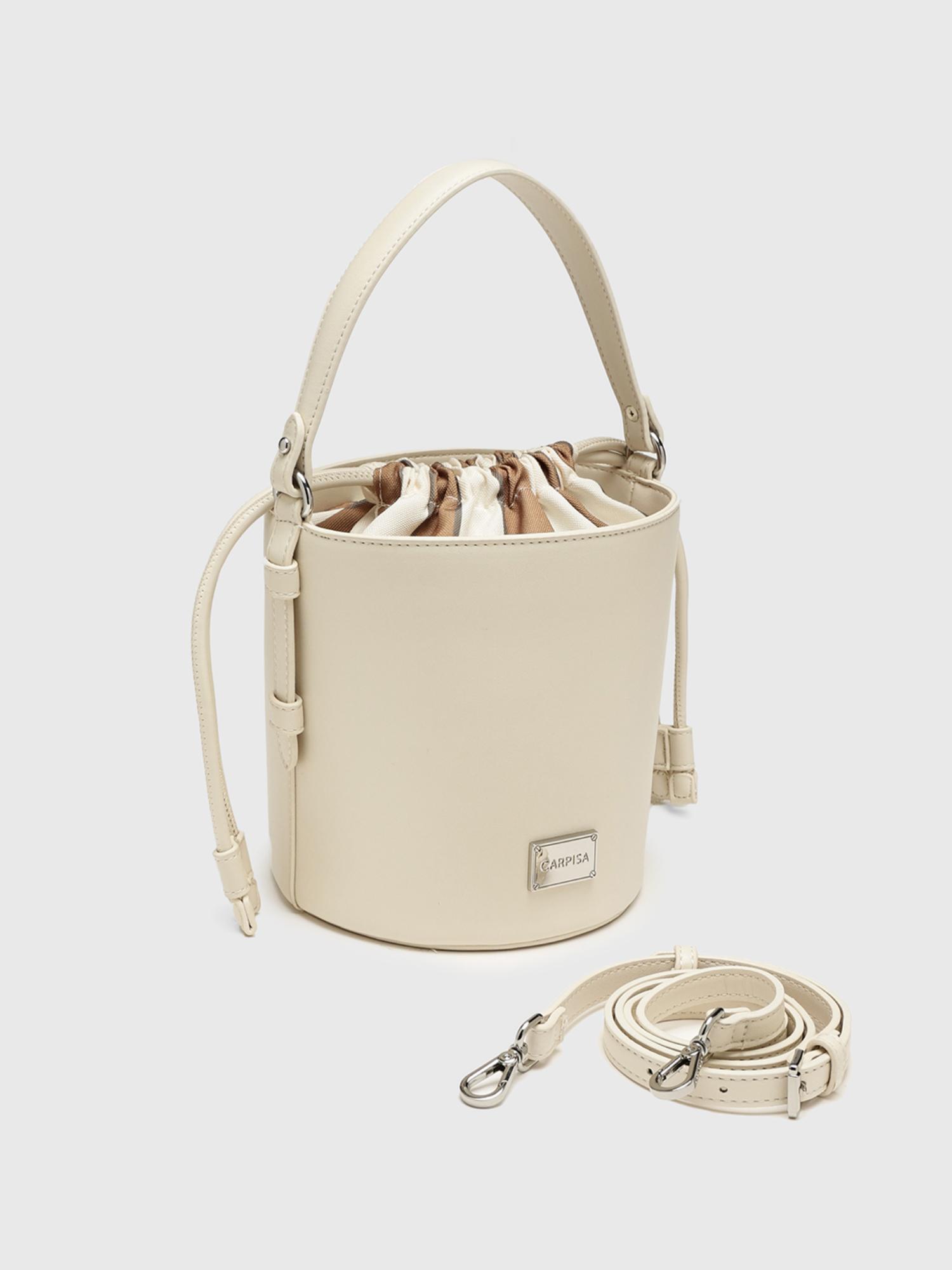 Mathilde Women Bucket Bag With Detachable Strap - Off White (S)
