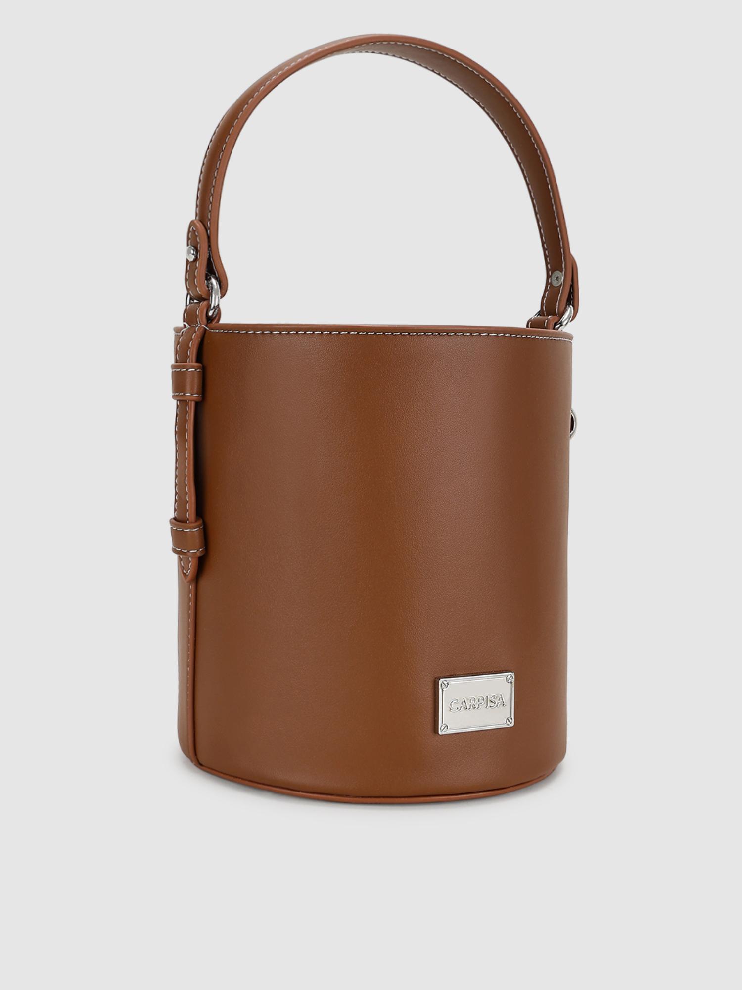 Mathilde Women Bucket Bag With Detachable Strap - Tan (S)