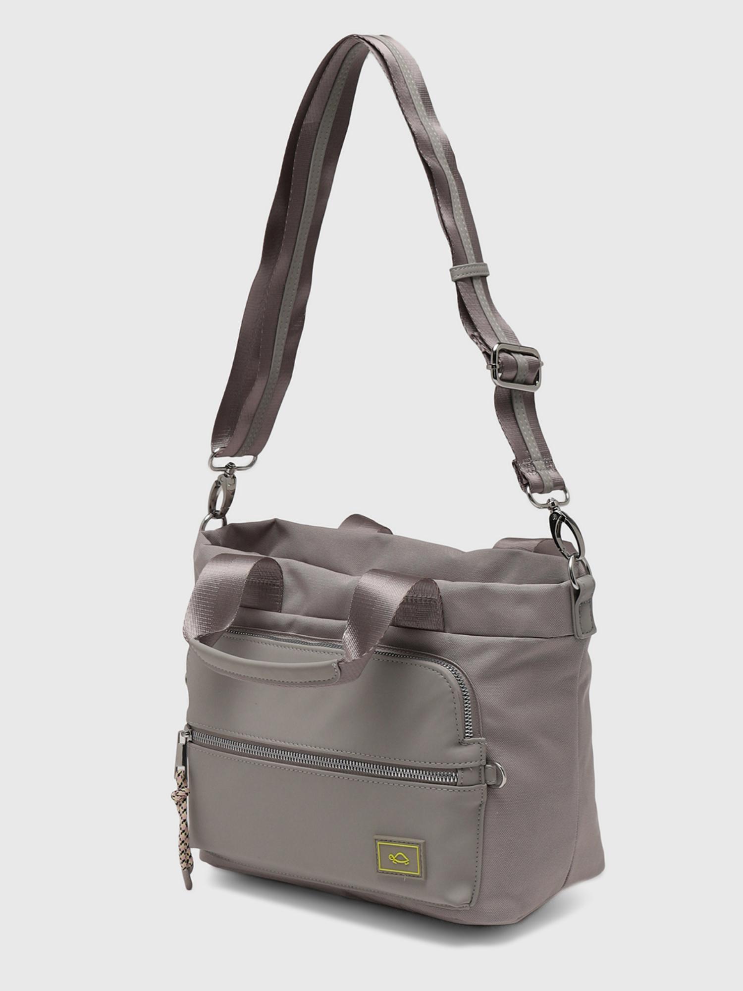 Amsterdam Women Tote Bag With Detachable Strap - Grey (L)