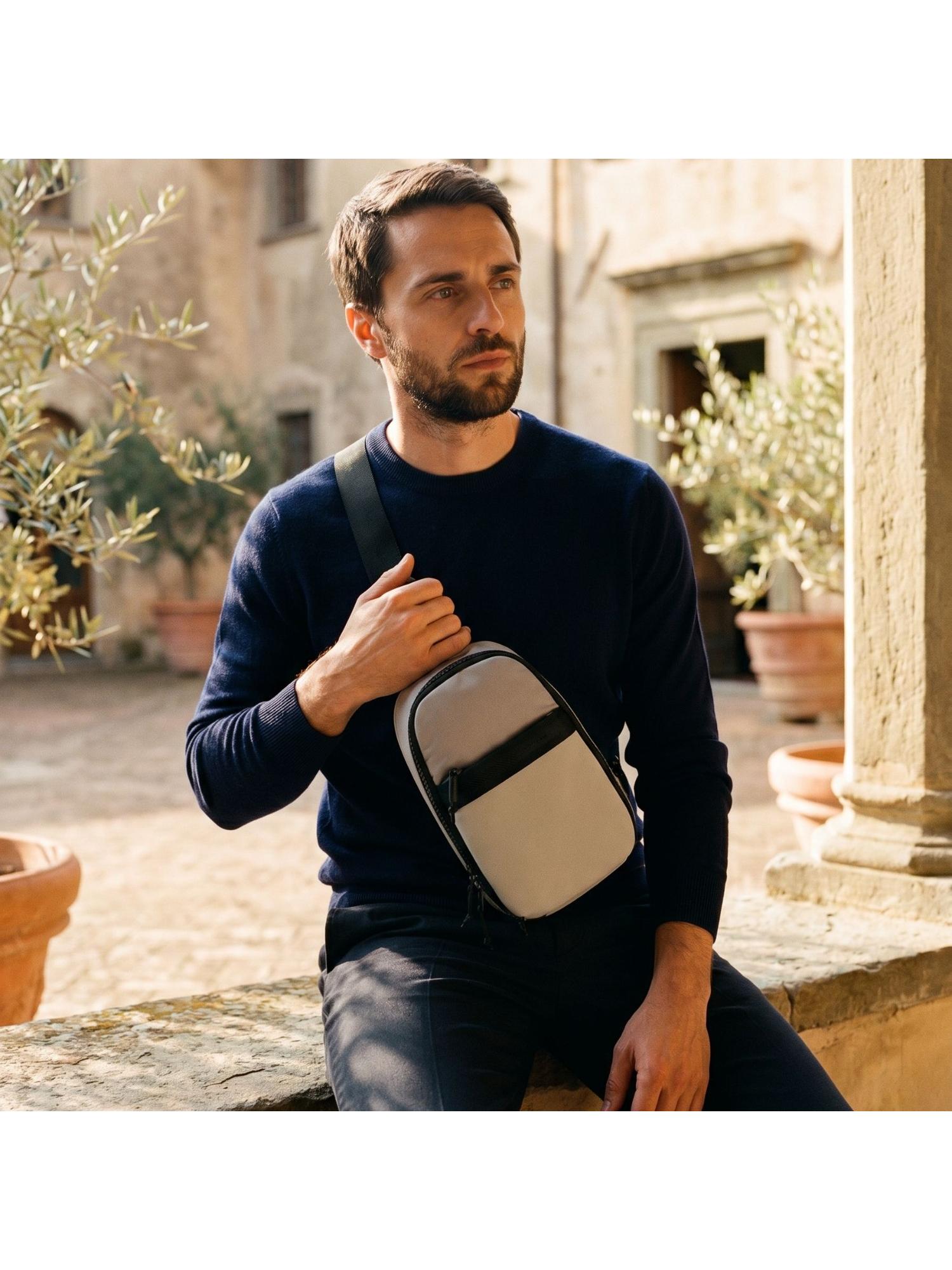 Maverick Go Ss26 Men Crossbody Sling Bag With Detachable Strap - Grey (S)