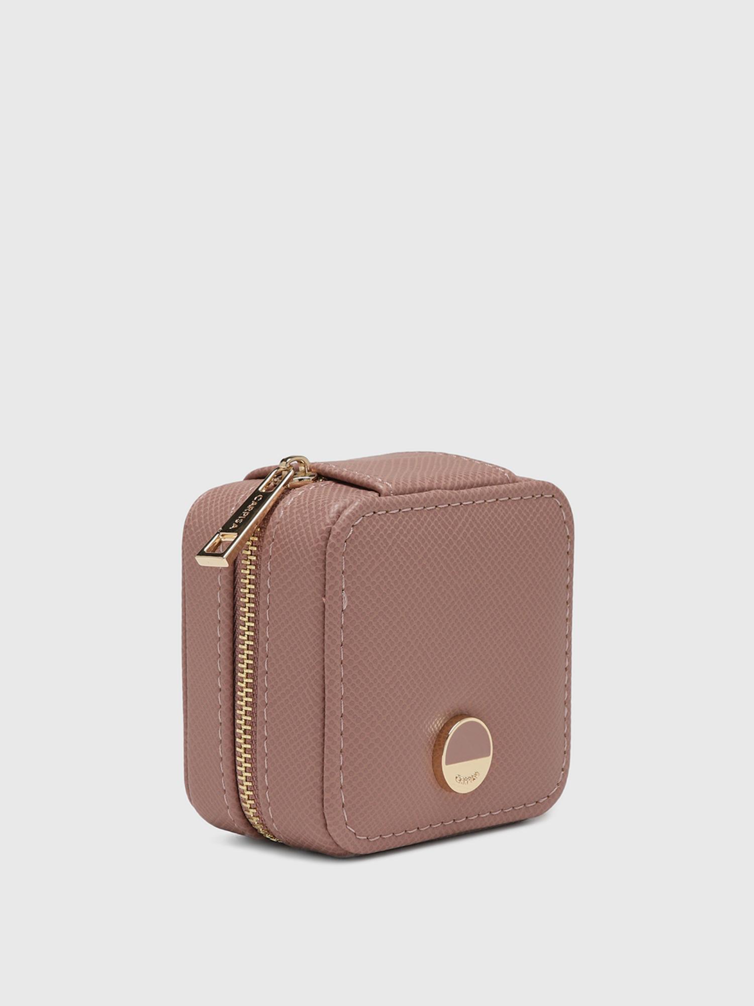 Women Textured Powder Jewellery Pouch - Pink (S)