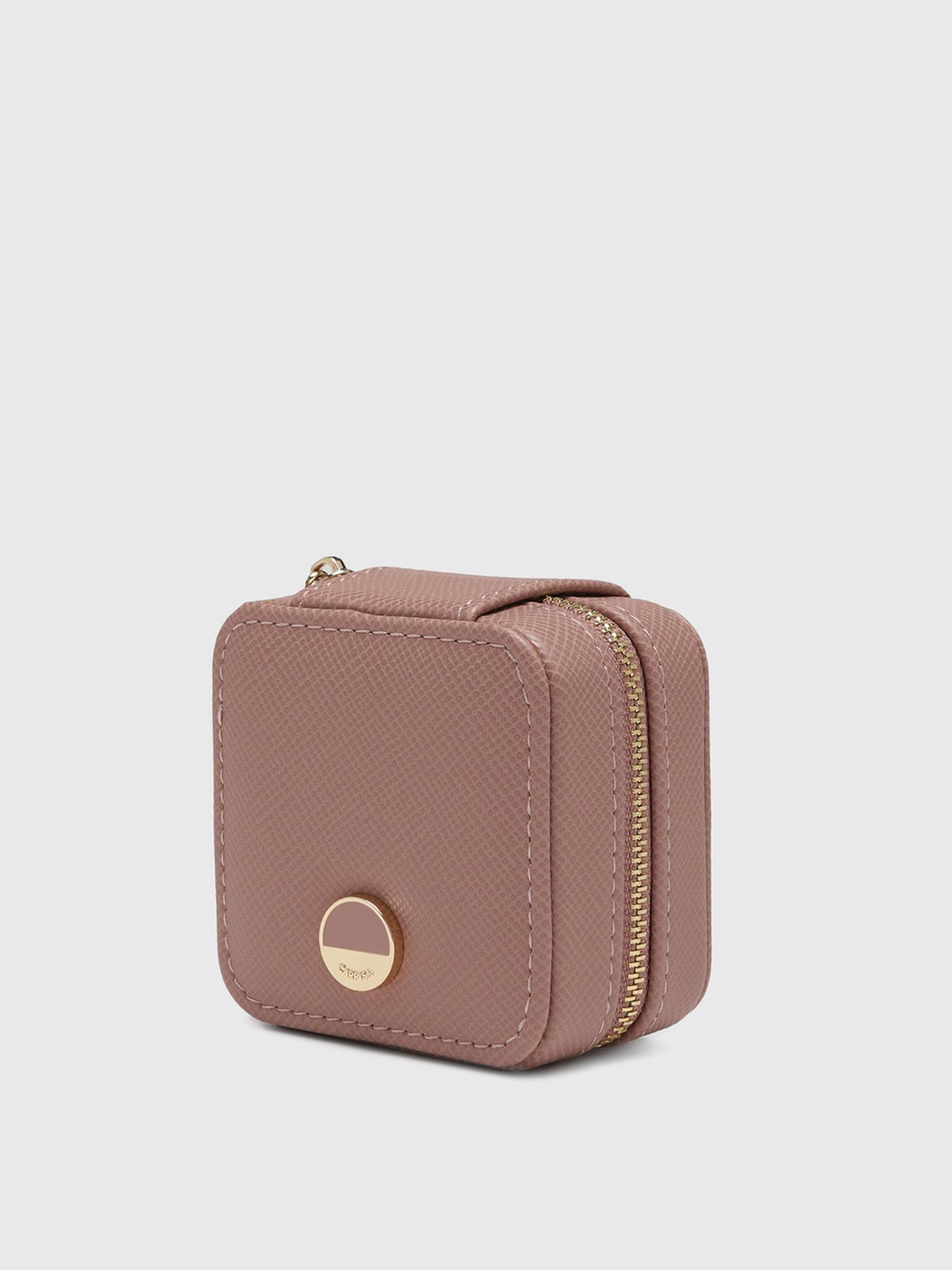 Women Textured Powder Jewellery Pouch - Pink (S)