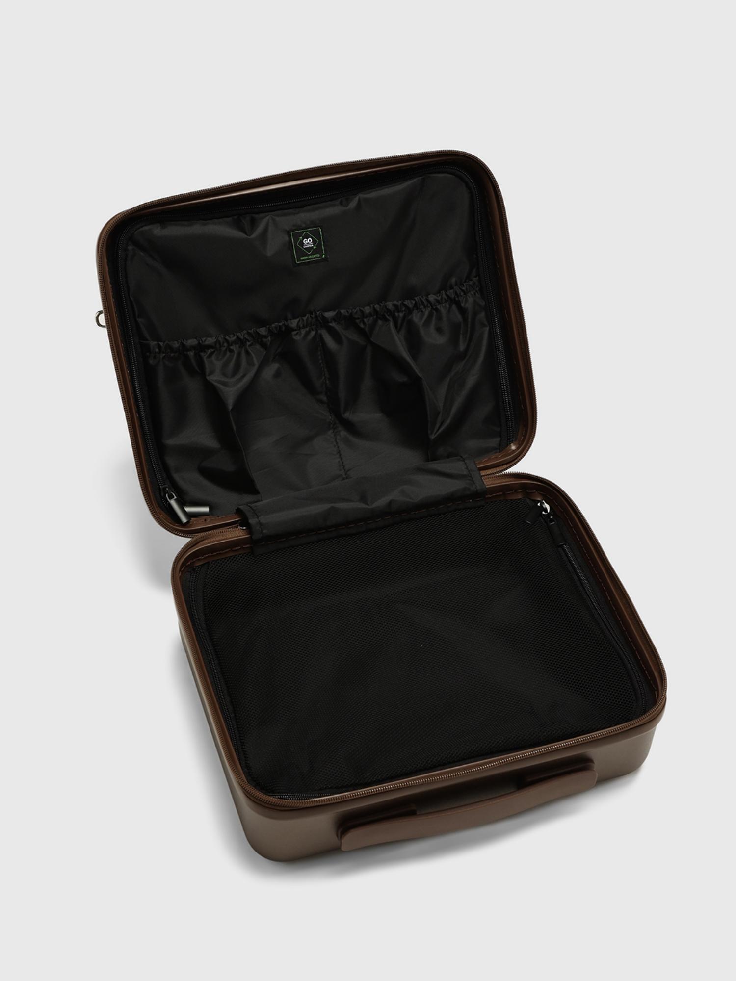 Tinny Go Unisex Hard Shell Beauty Vanity Bag With Detachable Strap - Bronze (L)