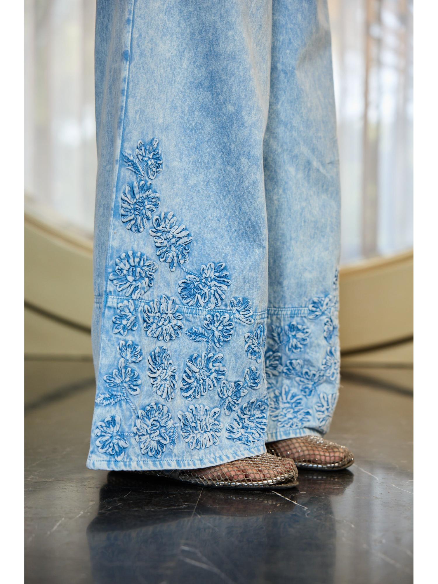 Kay Blue Denim Top with Pant