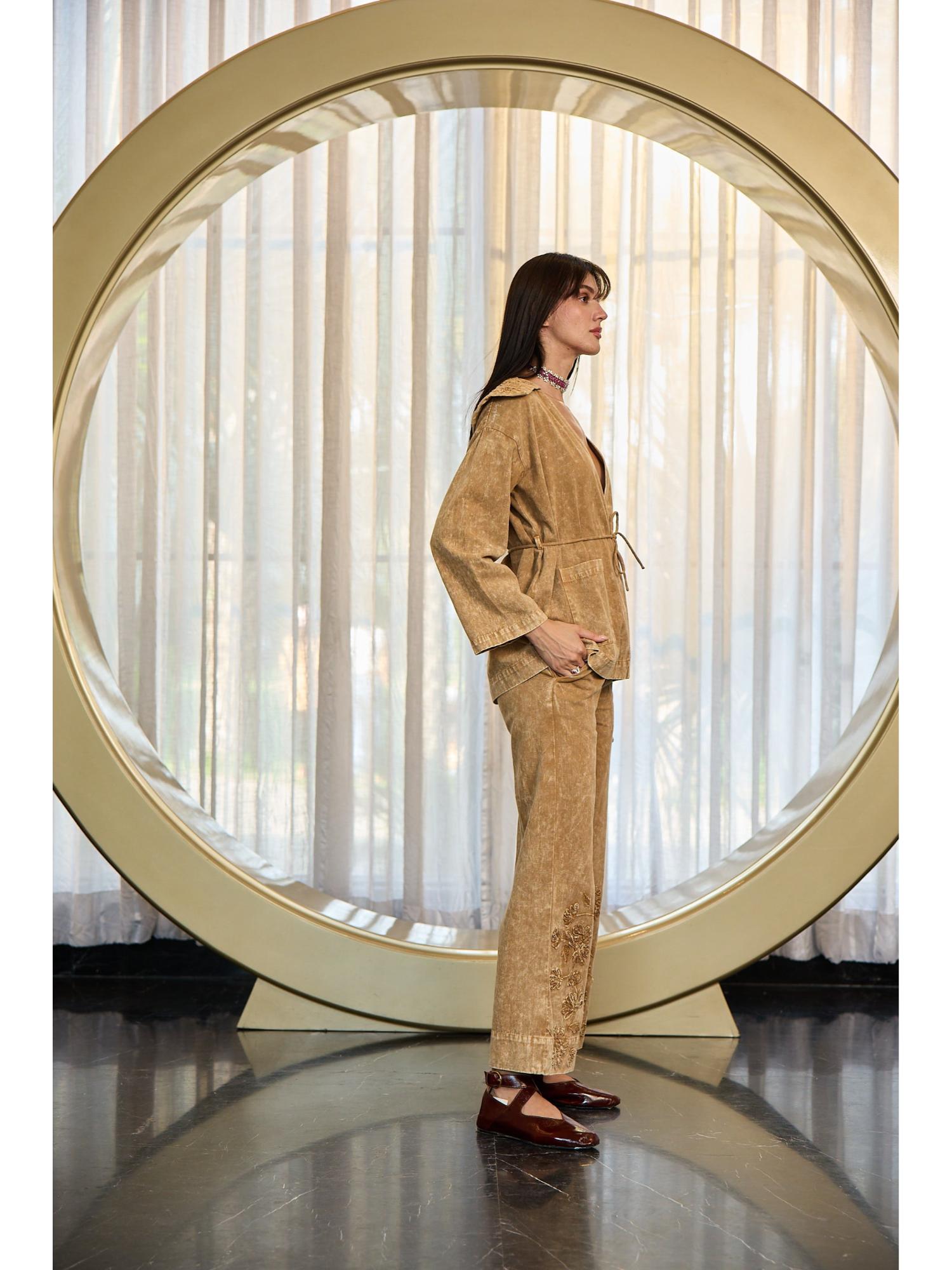 Maury Brown Top with Pant