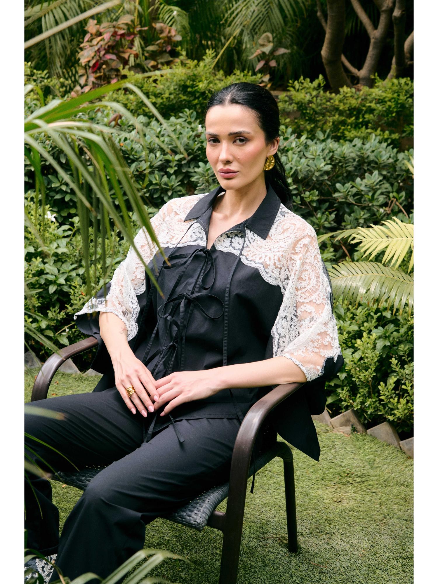 Nyraze Black Pure Cotton Shirt with Pant