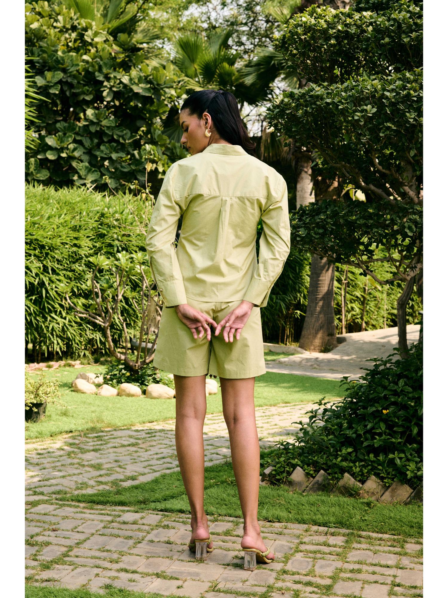 Sade Green Pure Cotton Top with Pant