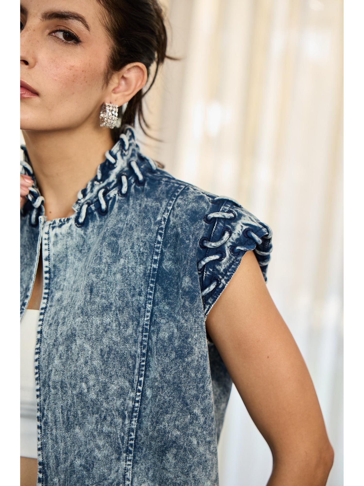 Smoky Blue Denim Top with Pant