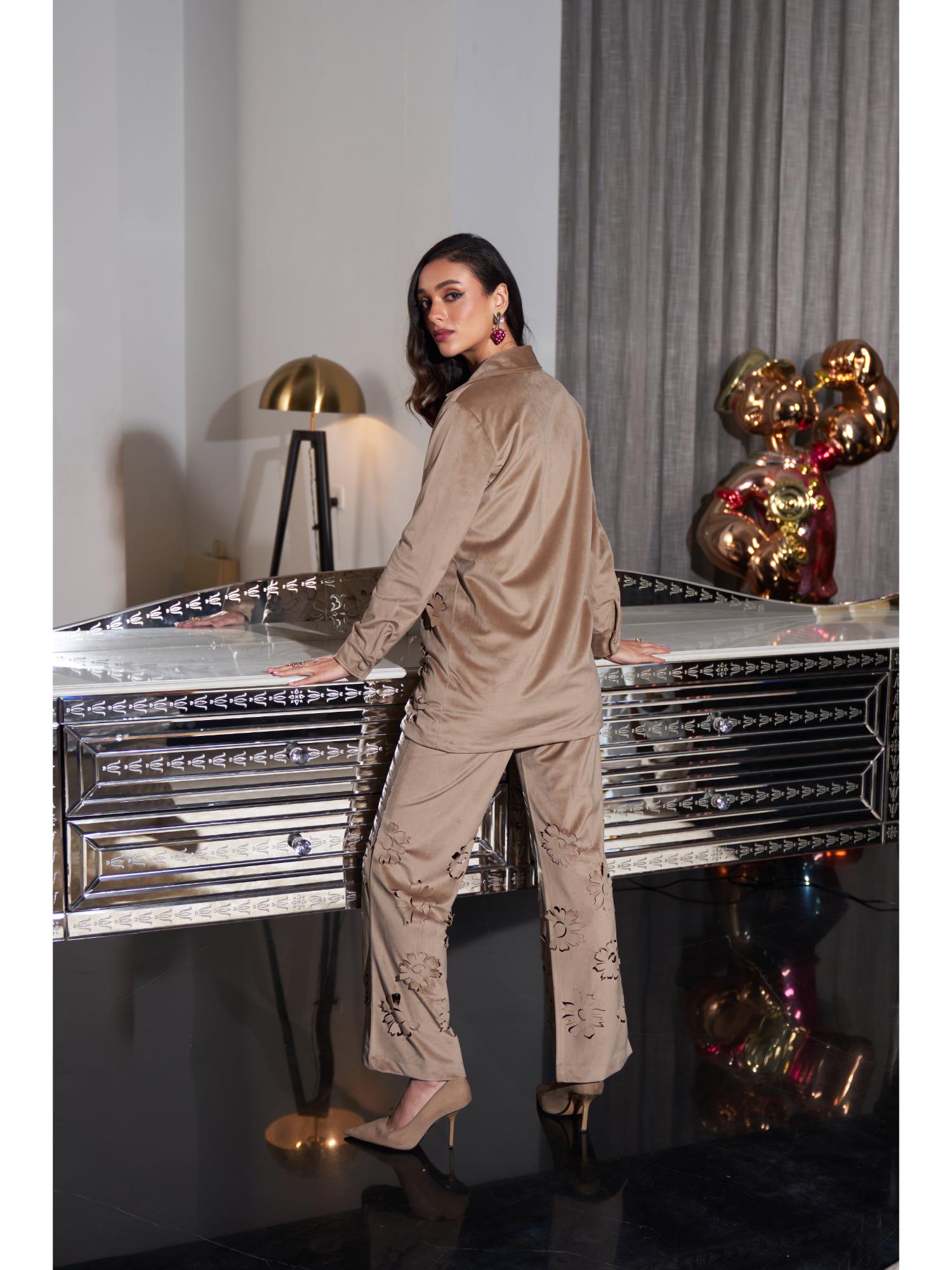 Collete Plain Shirt with Pant