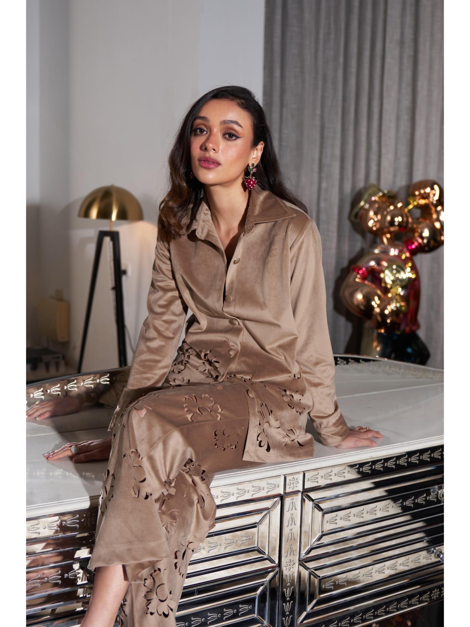 Collete Plain Shirt with Pant