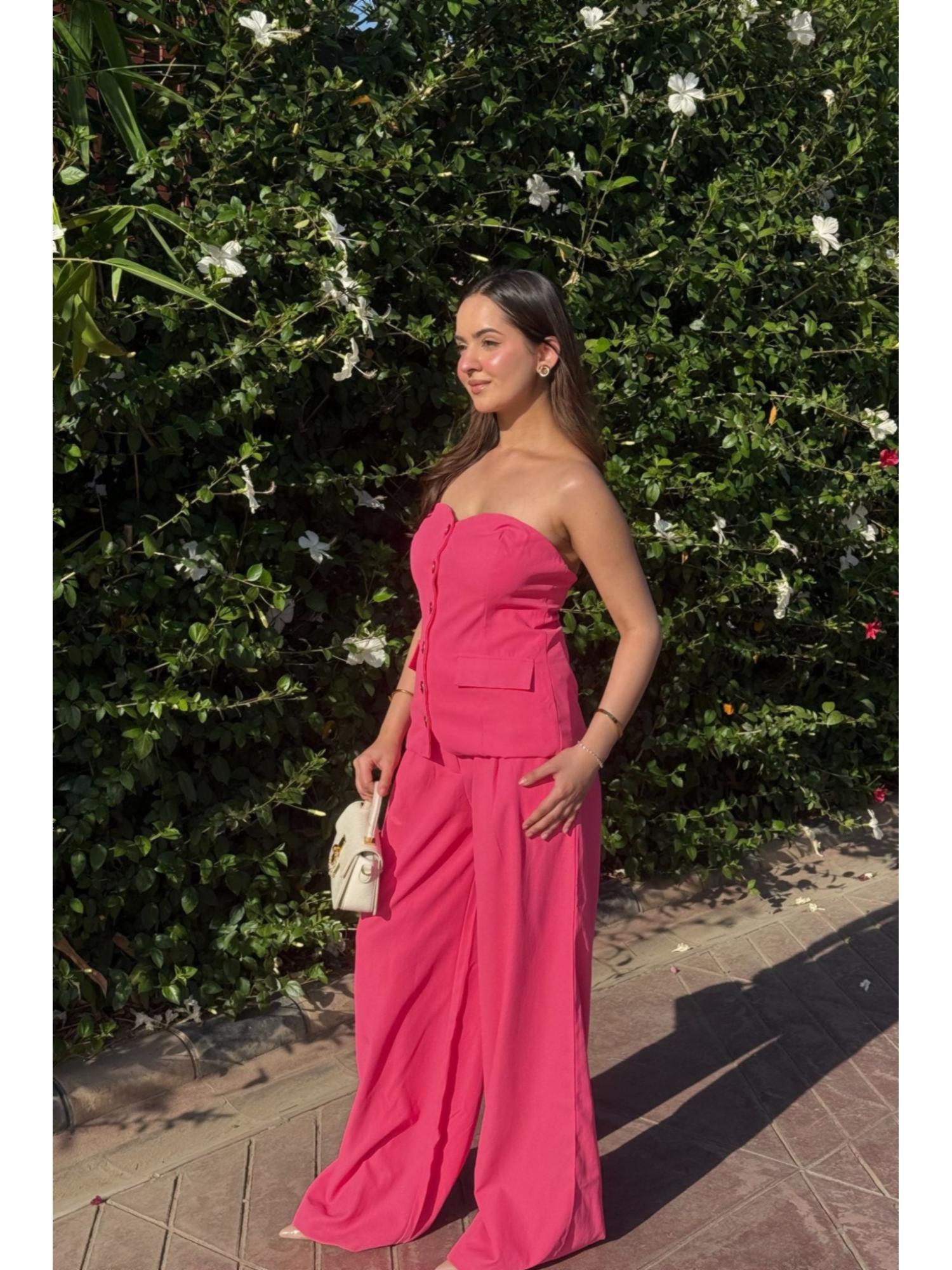 Pink Athena Strapless Top and Pant