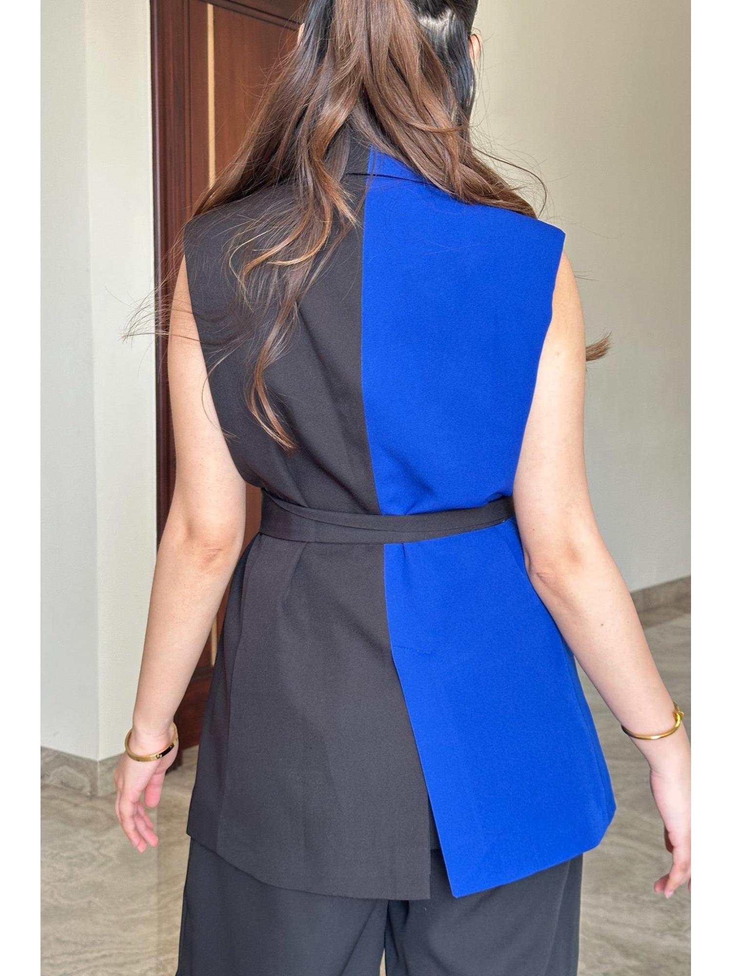 Colour Block Black Blazer and Pant
