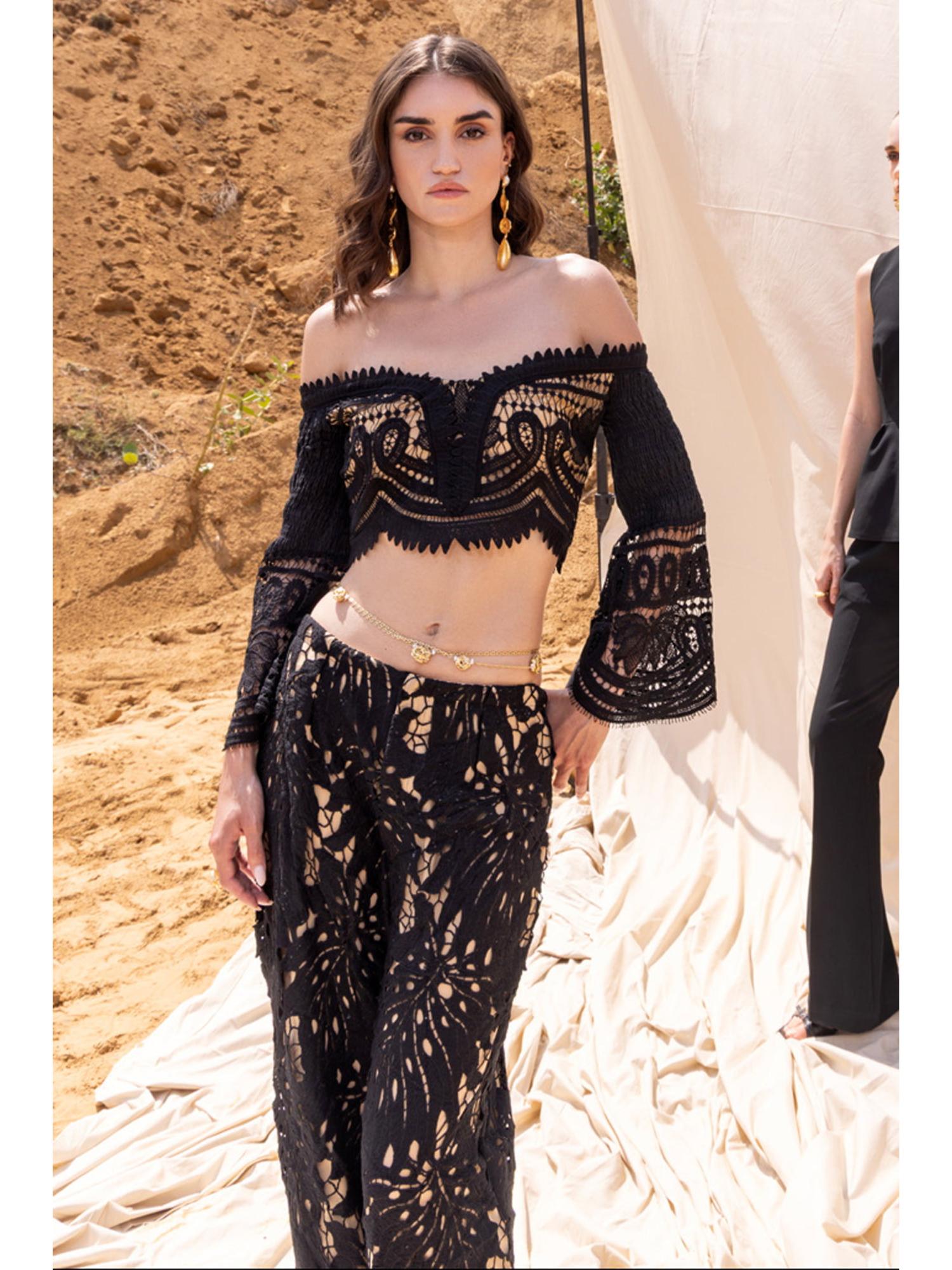 Nova Black Lace Top and Pant