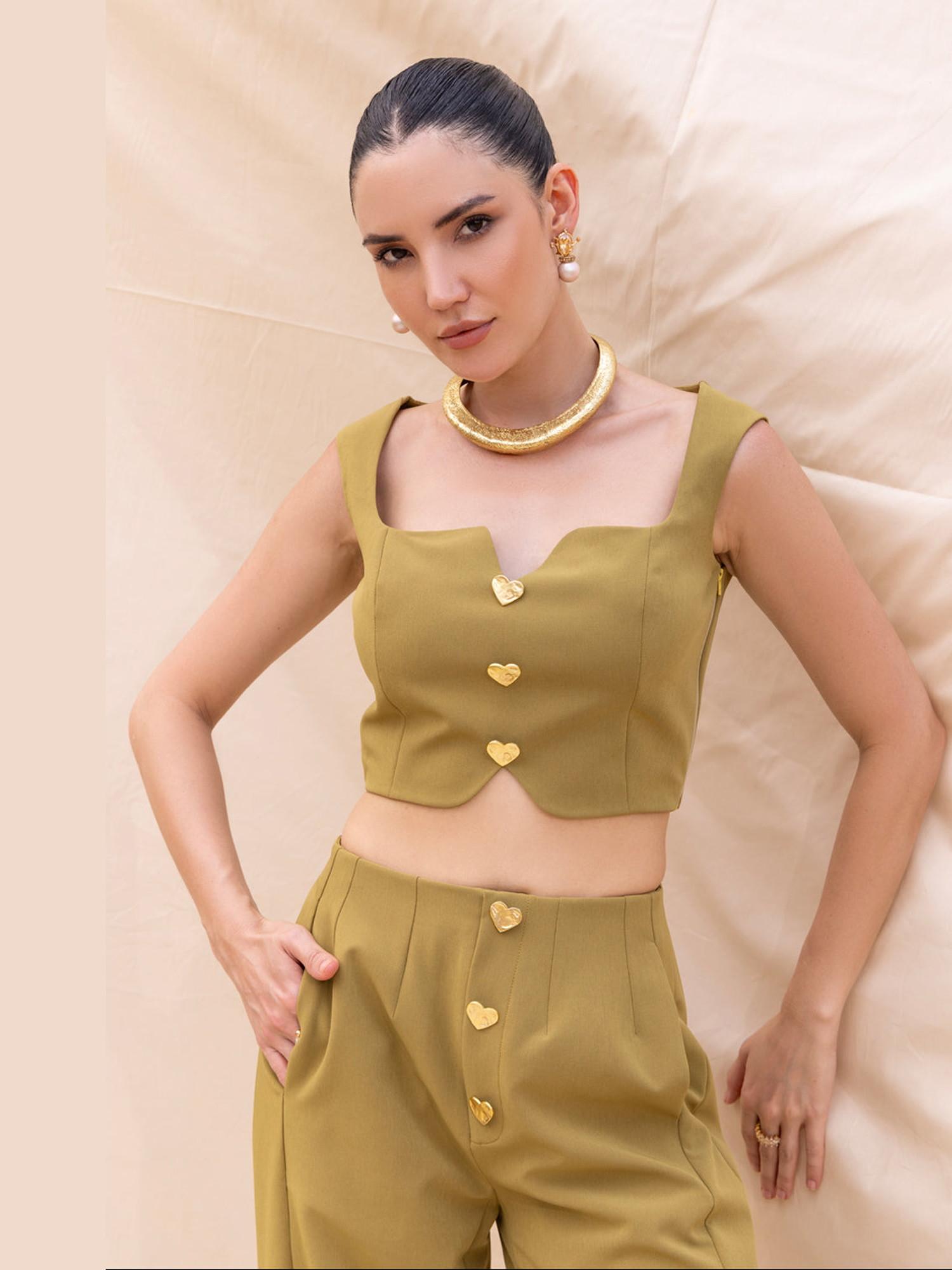 Olive Crop Top and Pant