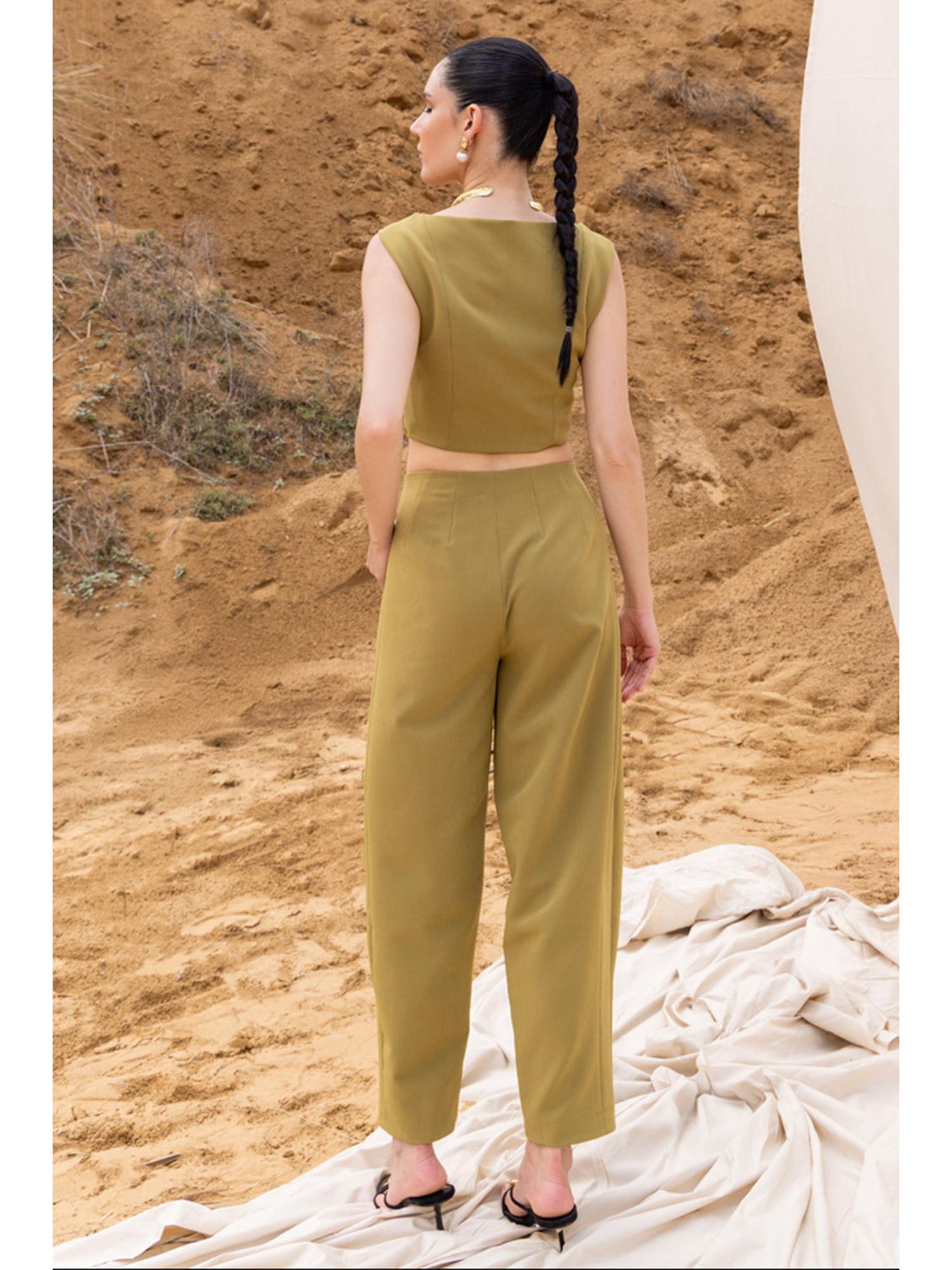 Olive Crop Top and Pant