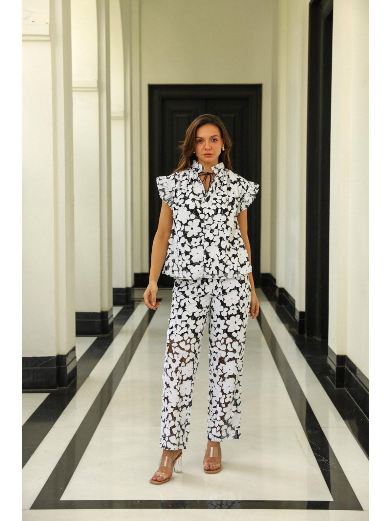 Multi Coloured Contrast Top with Pant