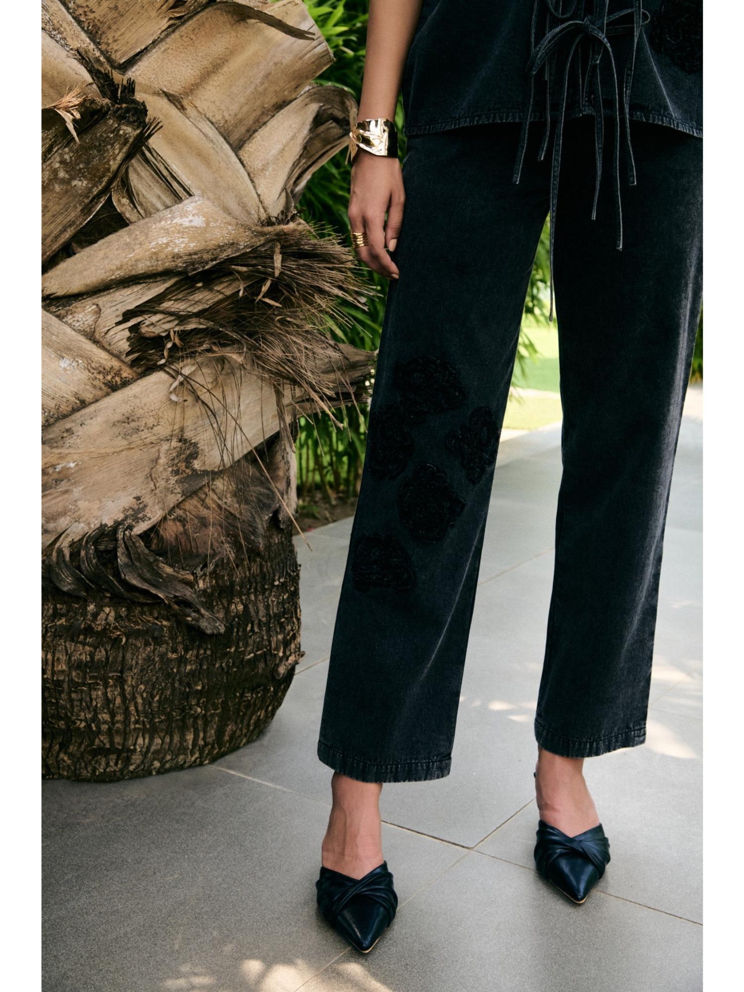 Ciri Black Floral Thread Work Shirt and Pant