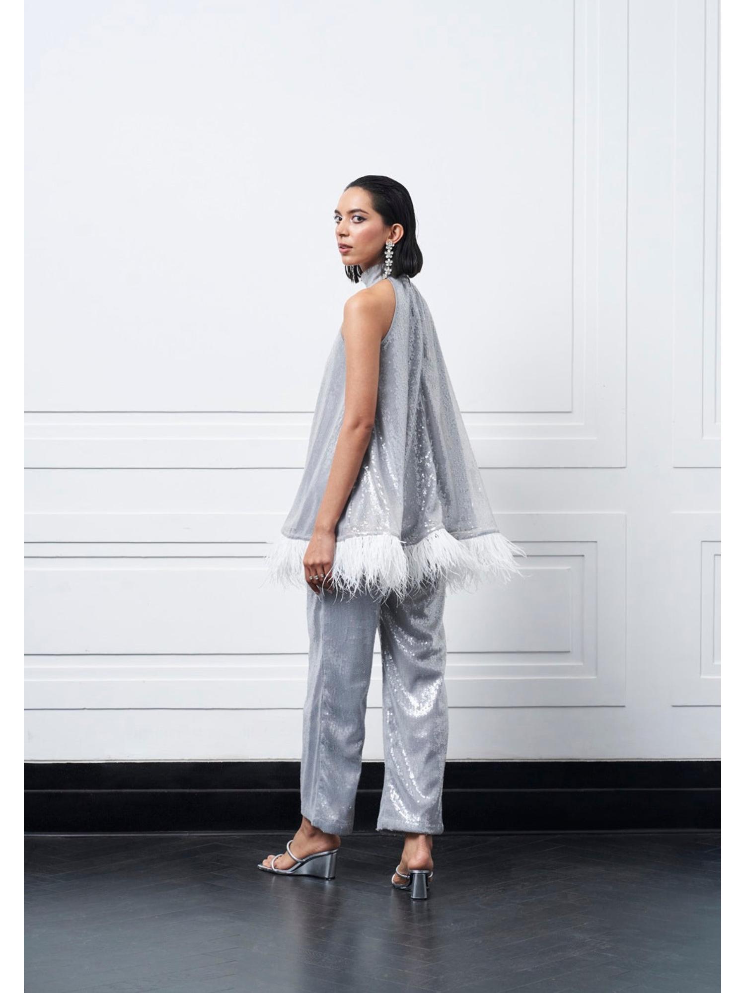 Hugo Grey Mesh Top with Pant