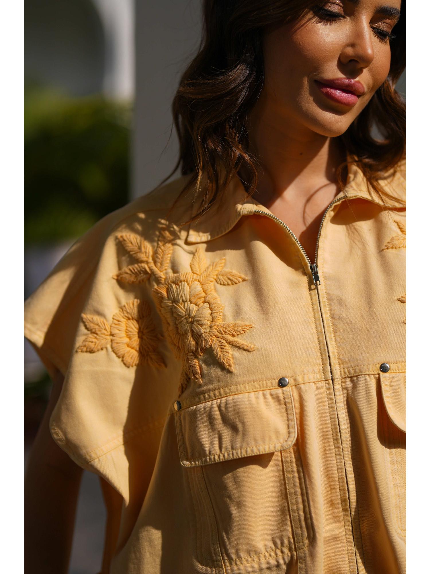 Mirela Denim Yellow Top with Pant
