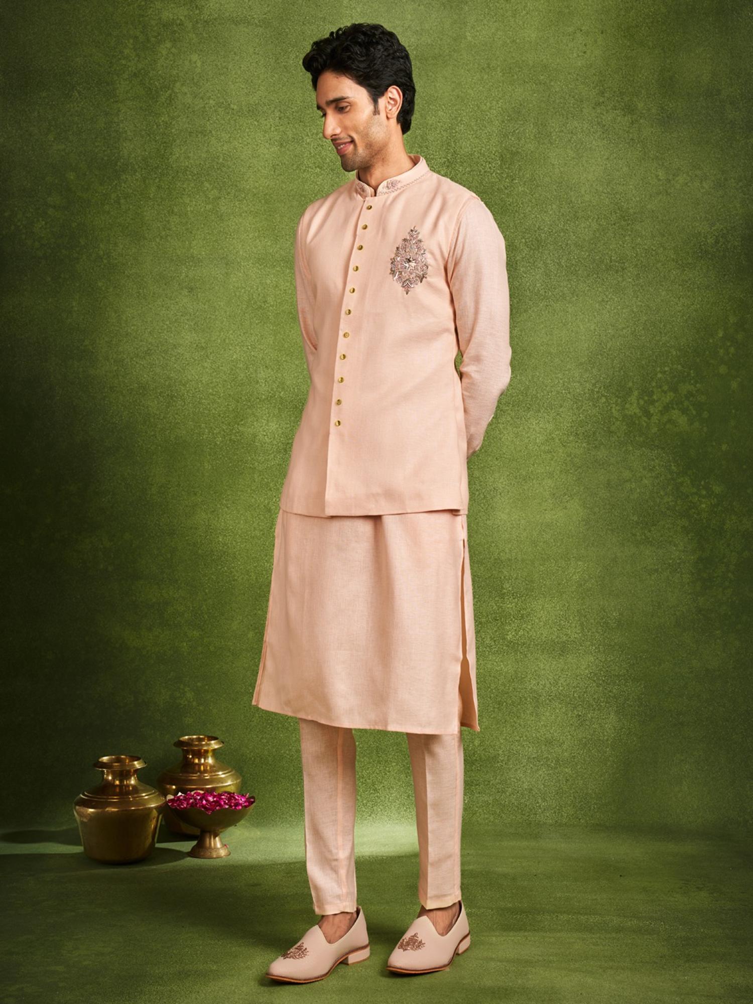 Twilight Peach Kurta with Pant and Jacket
