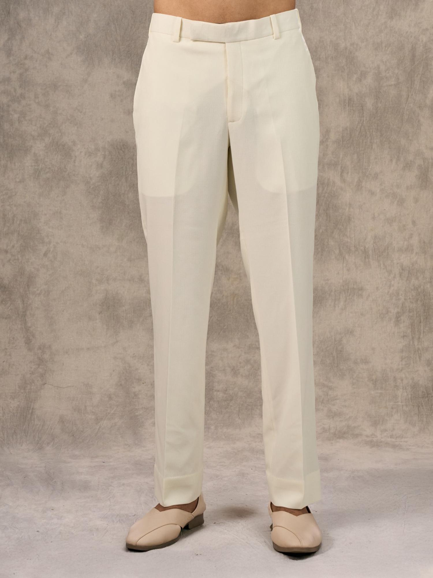Cream Symphony Kurta with Trouser and Jacket