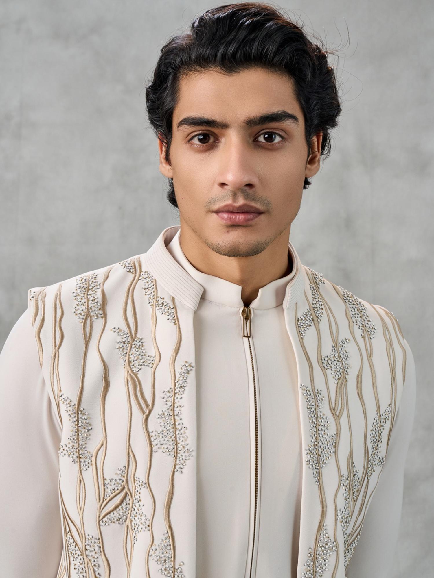 Royal Cream Kurta with Trouser and Jacket