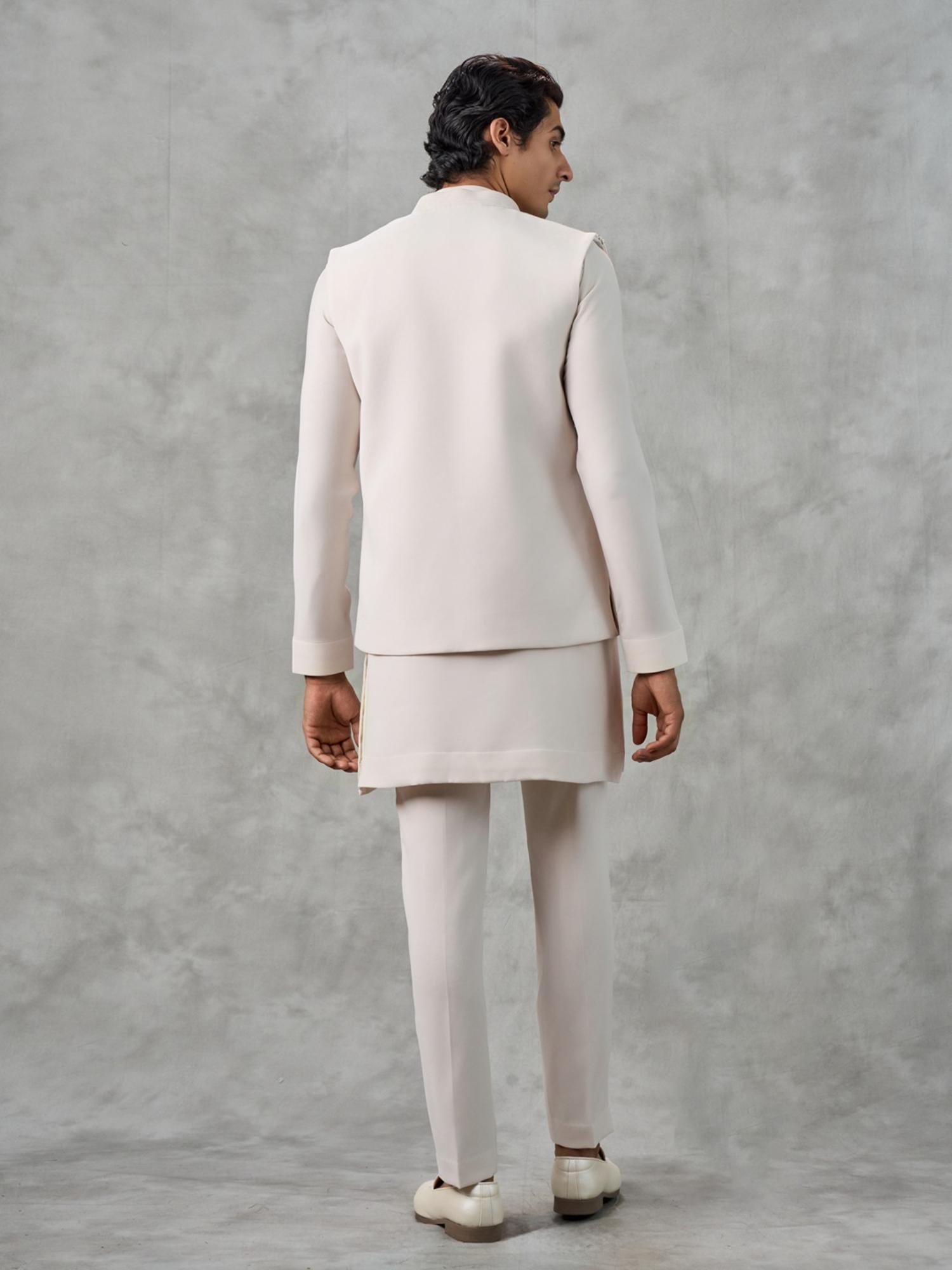 Royal Cream Kurta with Trouser and Jacket