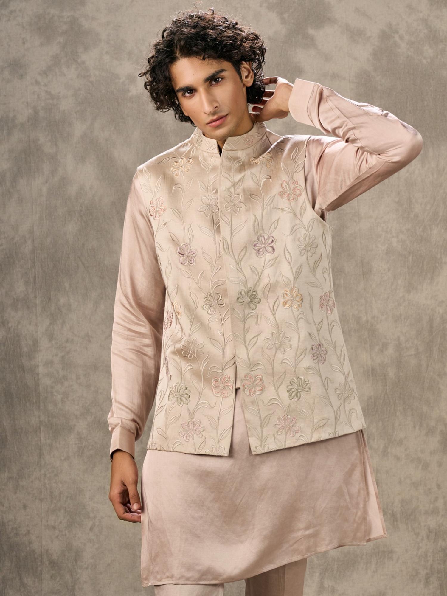 Sculptured Elegance Kurta with Pant and Jacket