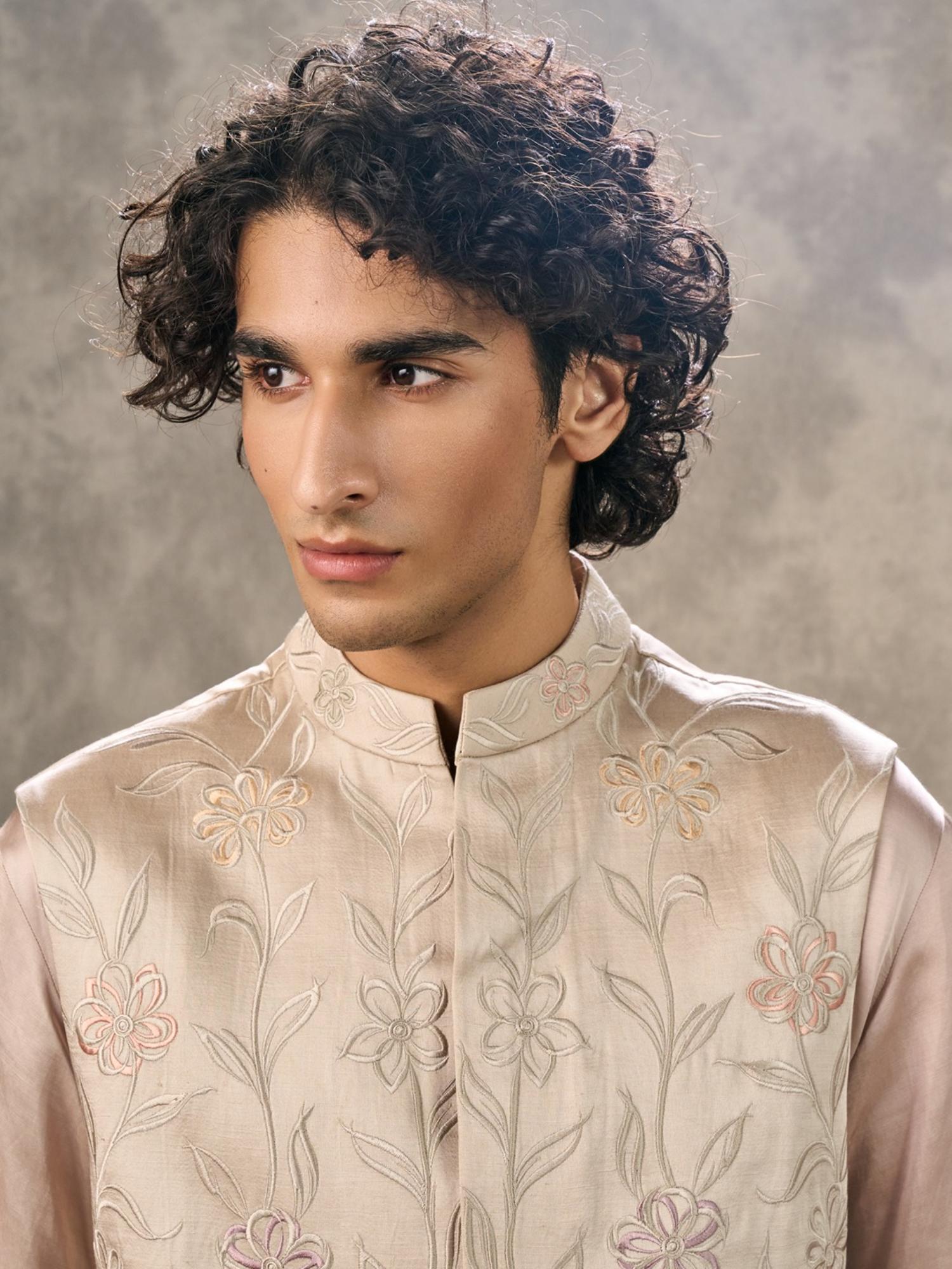 Sculptured Elegance Kurta with Pant and Jacket