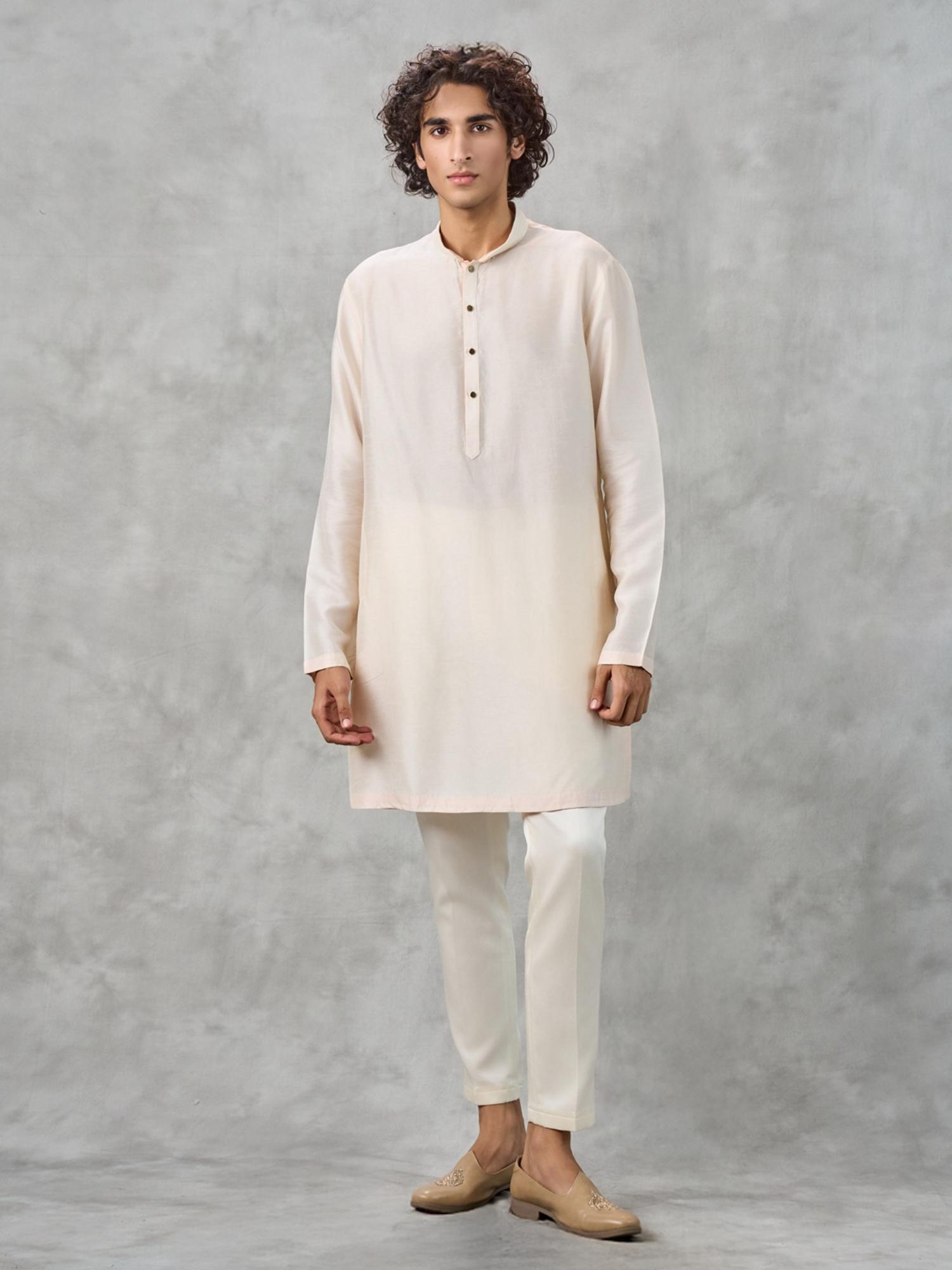 Elegant Cream Kurta with Pant and Jacket