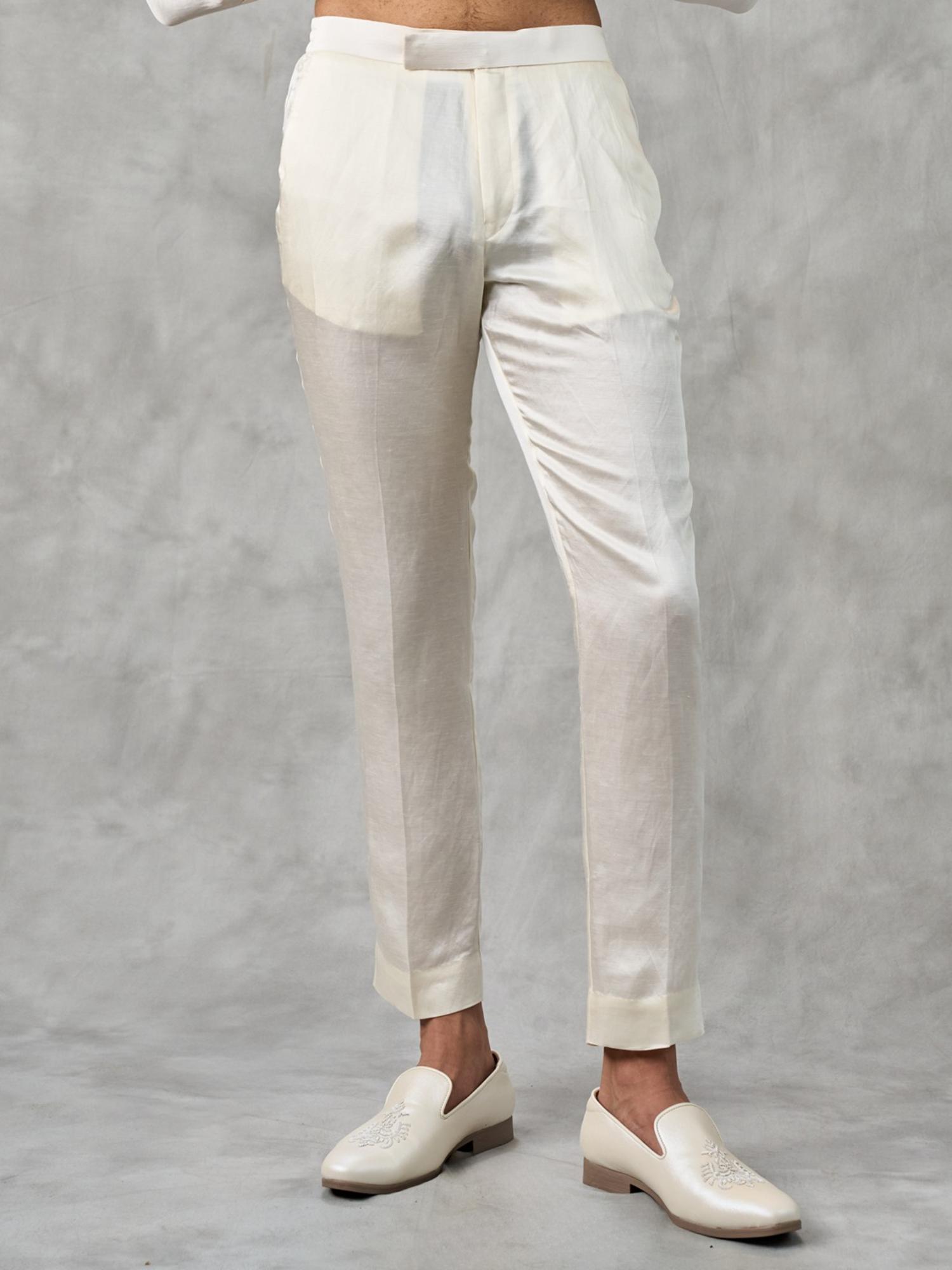 Cream Glory Kurta with Trouser and Jacket
