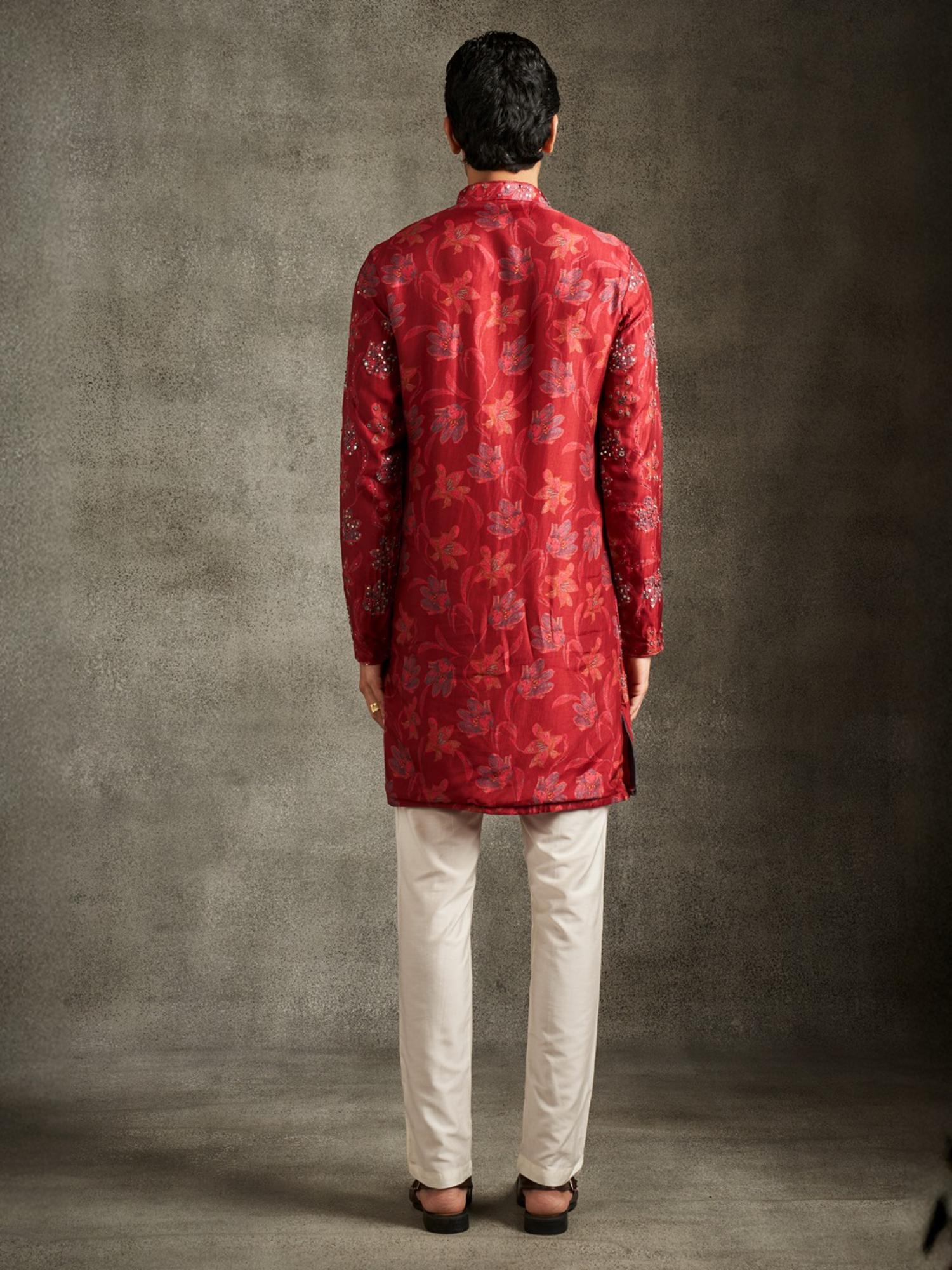 Mesmerizing Red Kurta and Pyjama