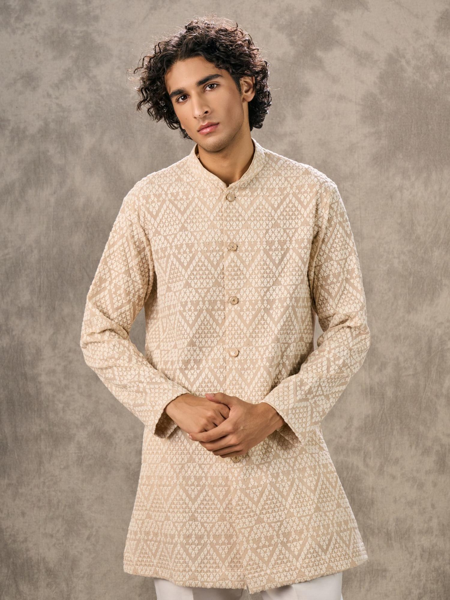 Beige Georgette Elegance Kurta with Pant